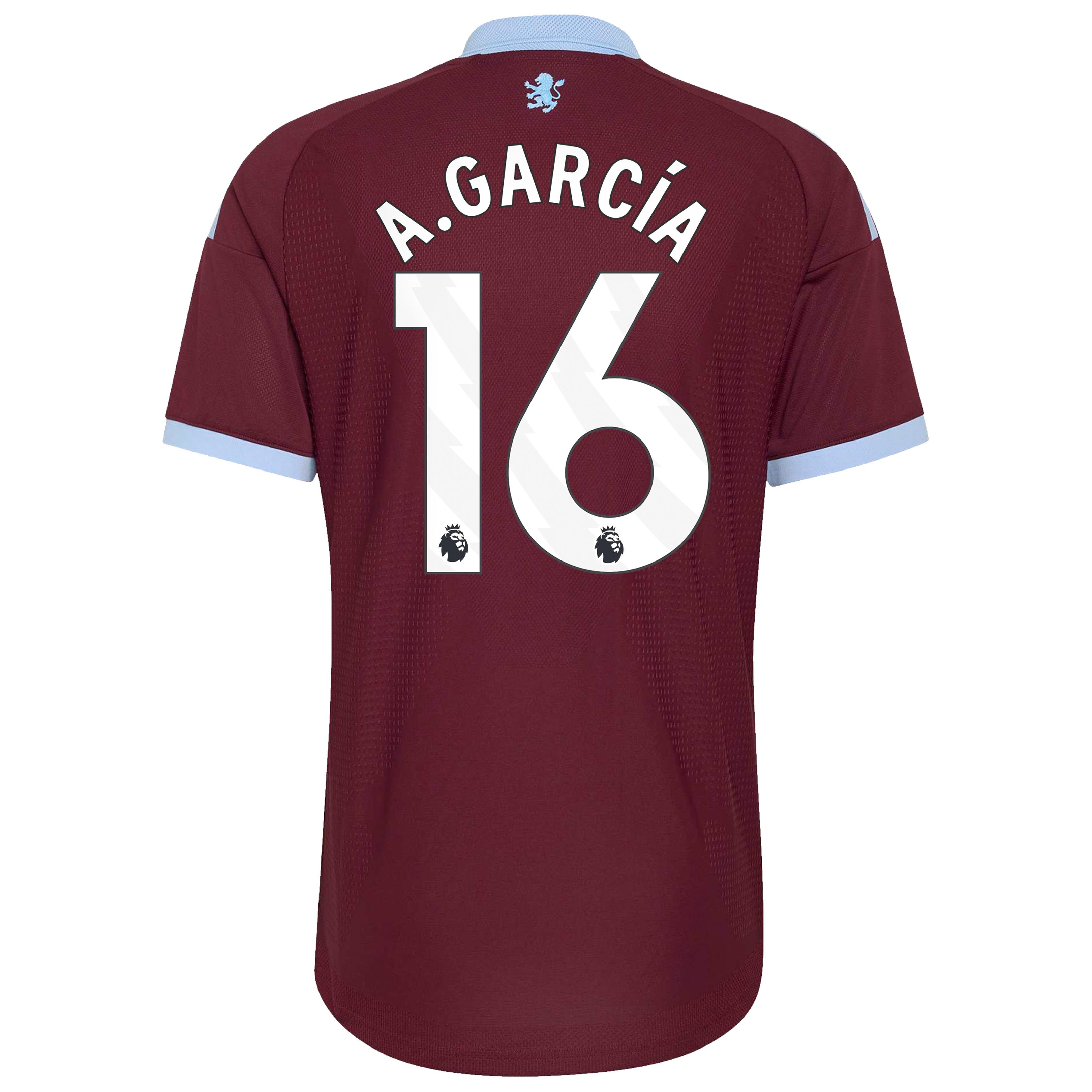 Aston Villa adidas Home Authentic Shirt 2026-27 with A.Garc&iacute;a 16 printing, , rebel_hi-res