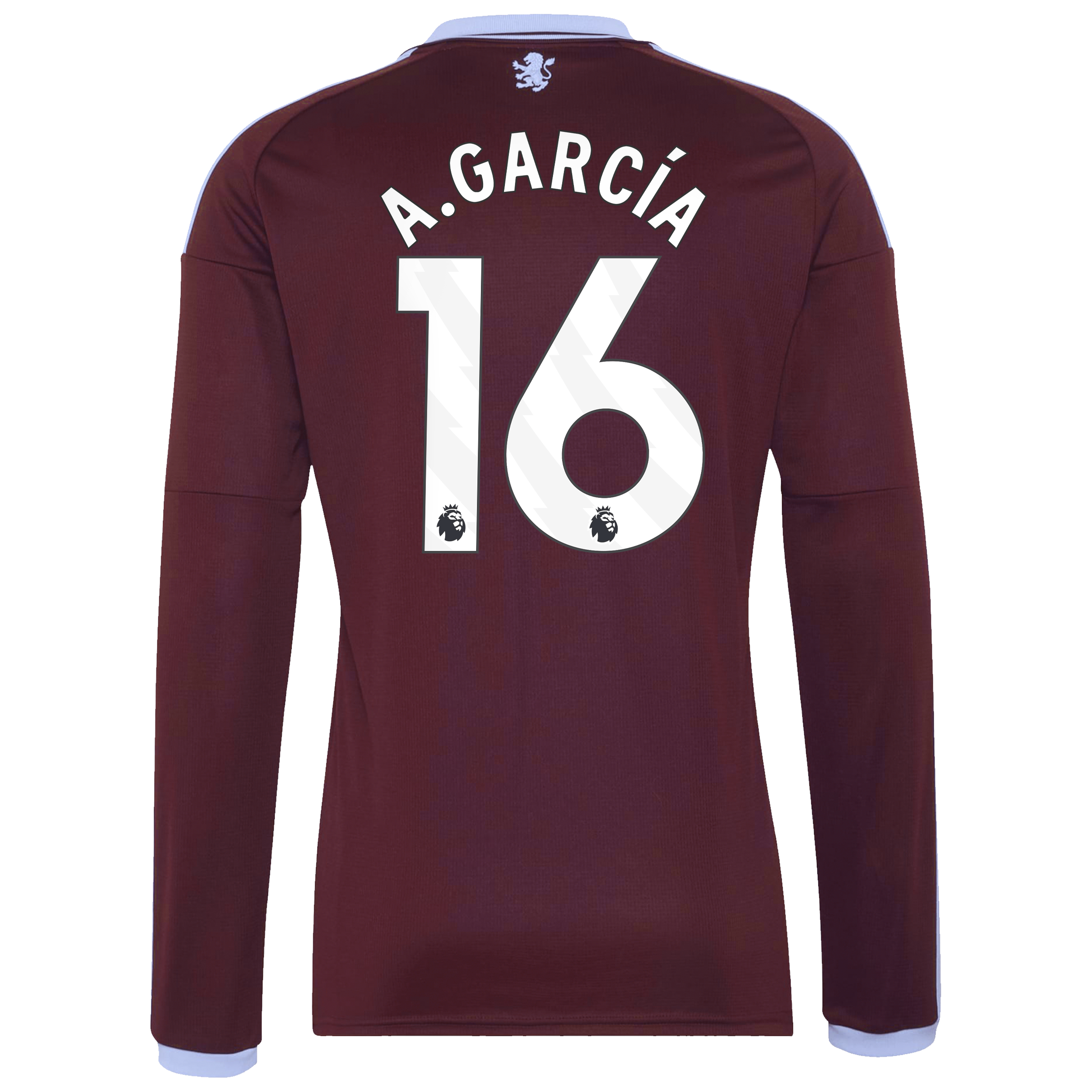 Aston Villa adidas Home Shirt 2026-27 - Long Sleeve with A.Garc&iacute;a 16 printing, , rebel_hi-res