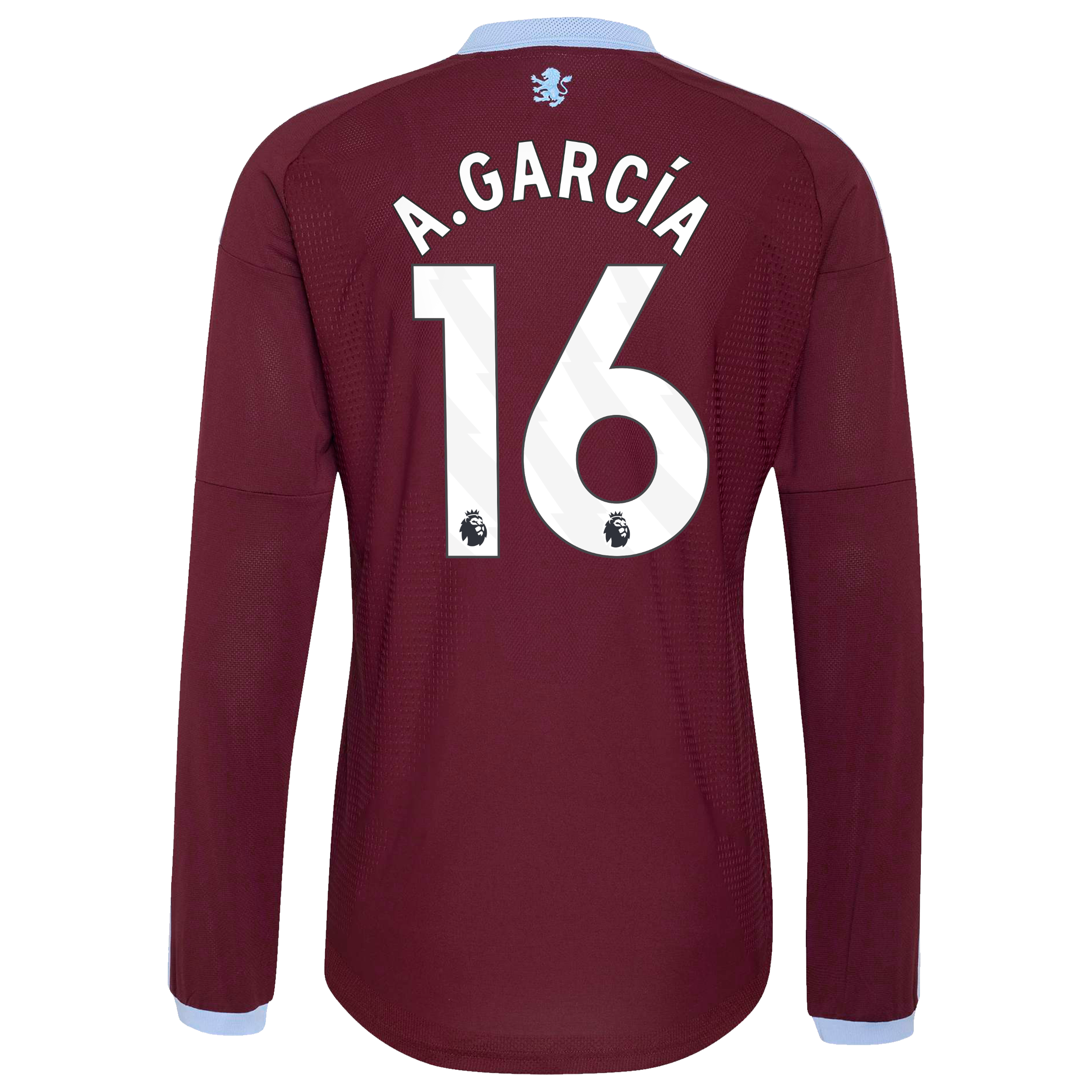 Aston Villa adidas Home Authentic Shirt 2026-27 - Long Sleeve with A.Garc&iacute;a 16 printing, , rebel_hi-res