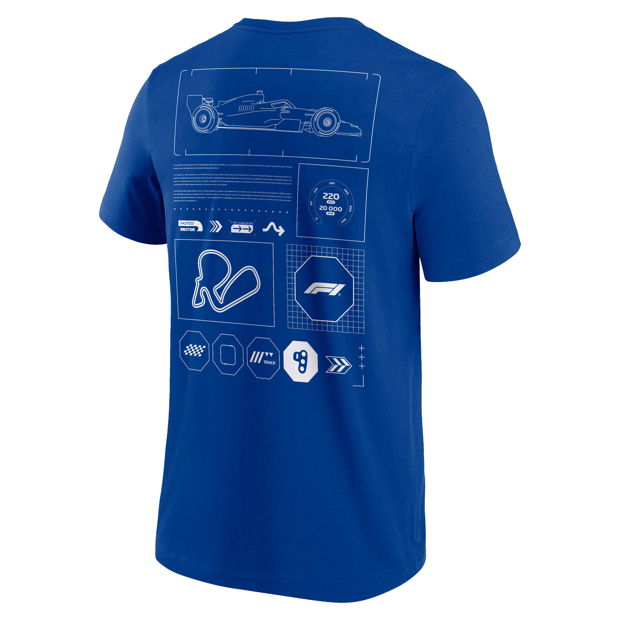 Formula 1 Tech Car Graphic T-Shirt - Royal - Mens, , rebel_hi-res