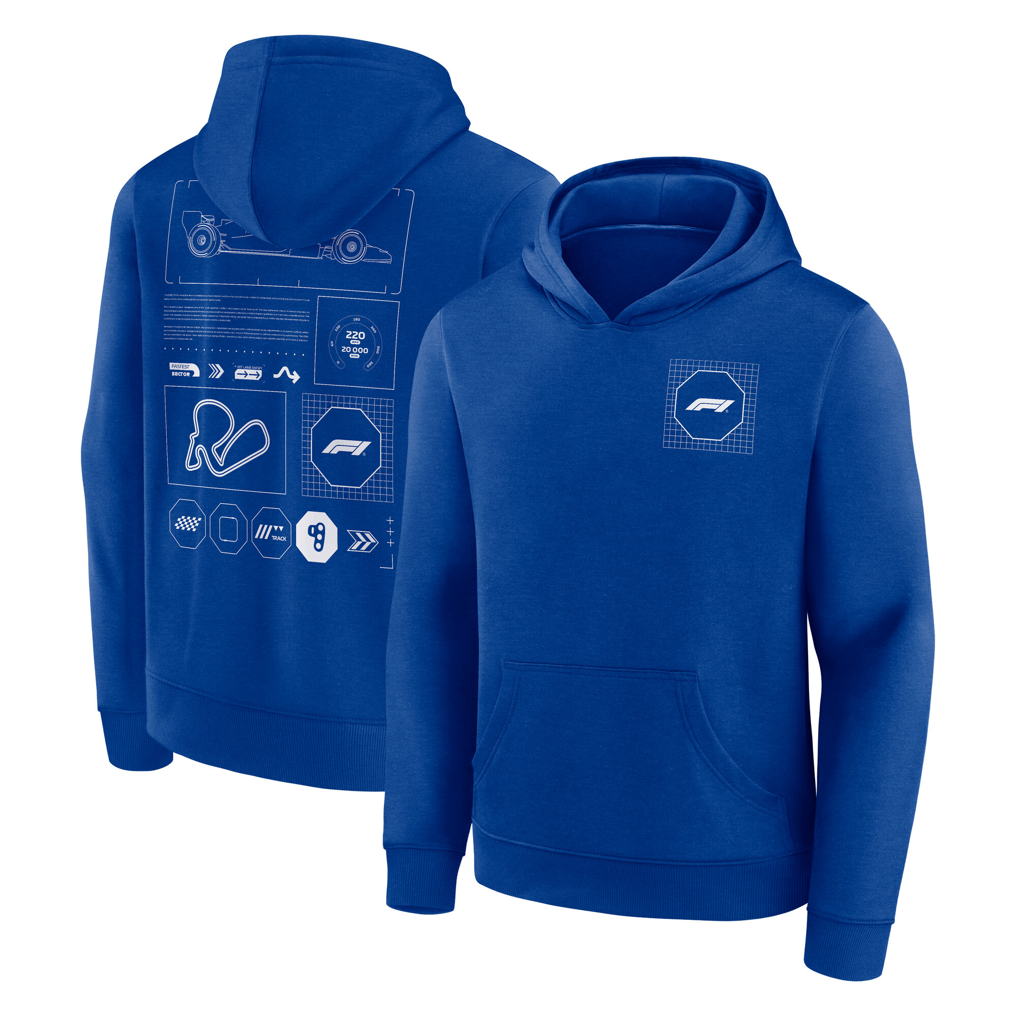 Formula 1 Tech Car Graphic Hoodie - Royal - Youth, , rebel_hi-res