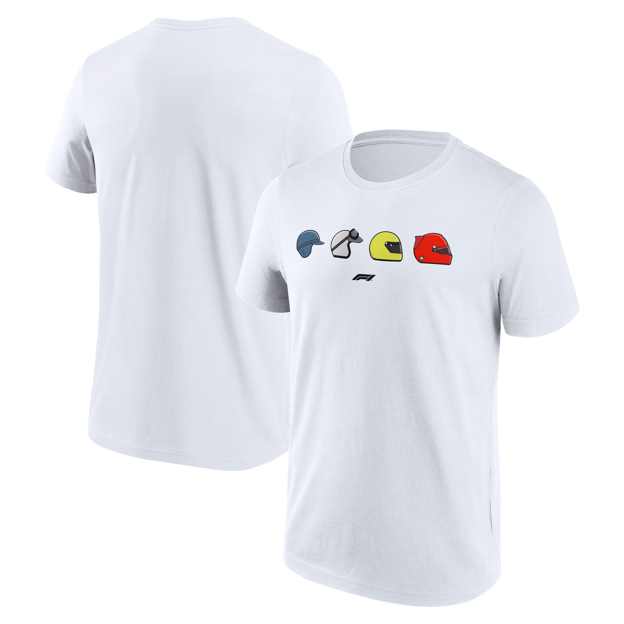Formula 1 Heritage Racing Helmets Graphic T-Shirt - White - Mens, , rebel_hi-res