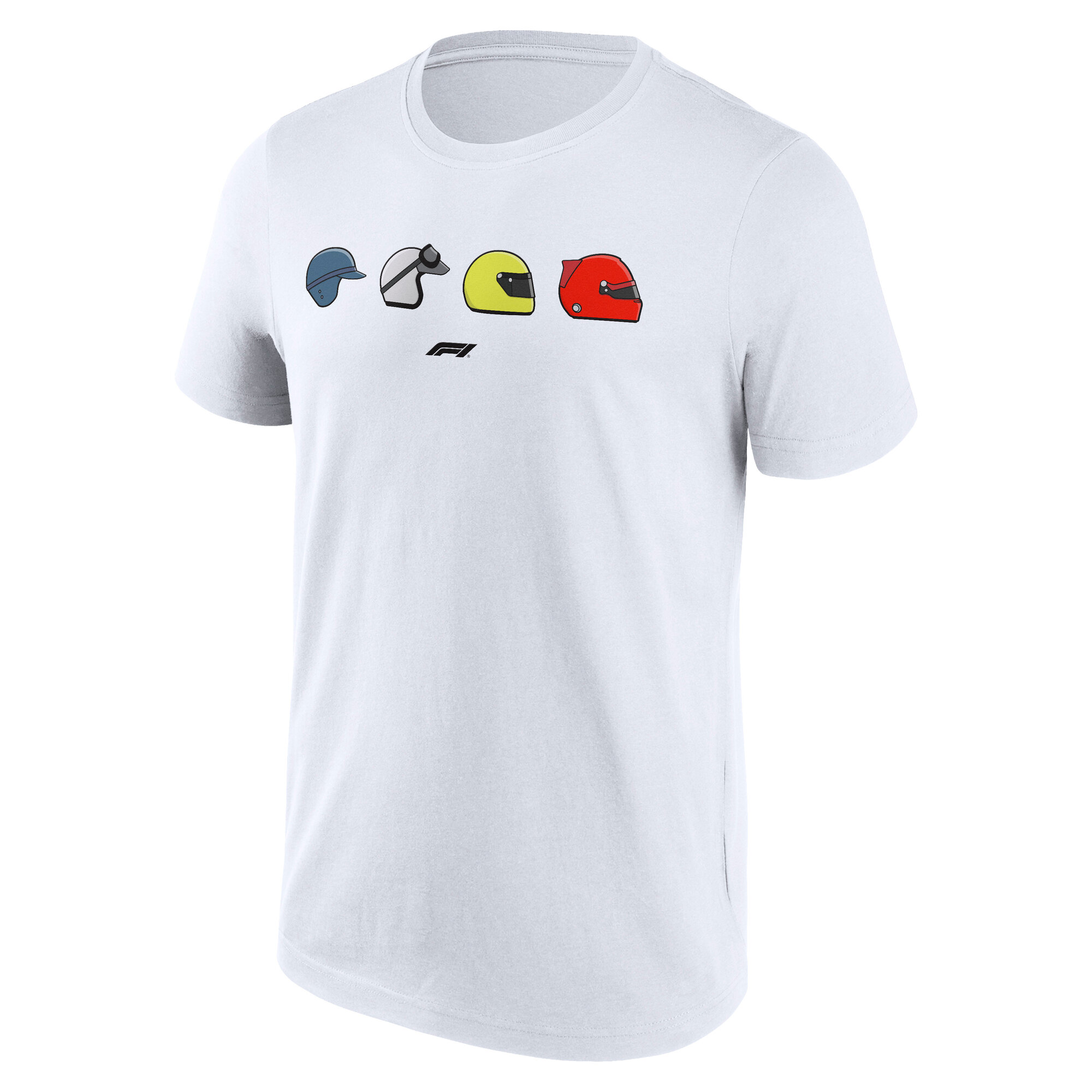 Formula 1 Heritage Racing Helmets Graphic T-Shirt - White - Mens, , rebel_hi-res