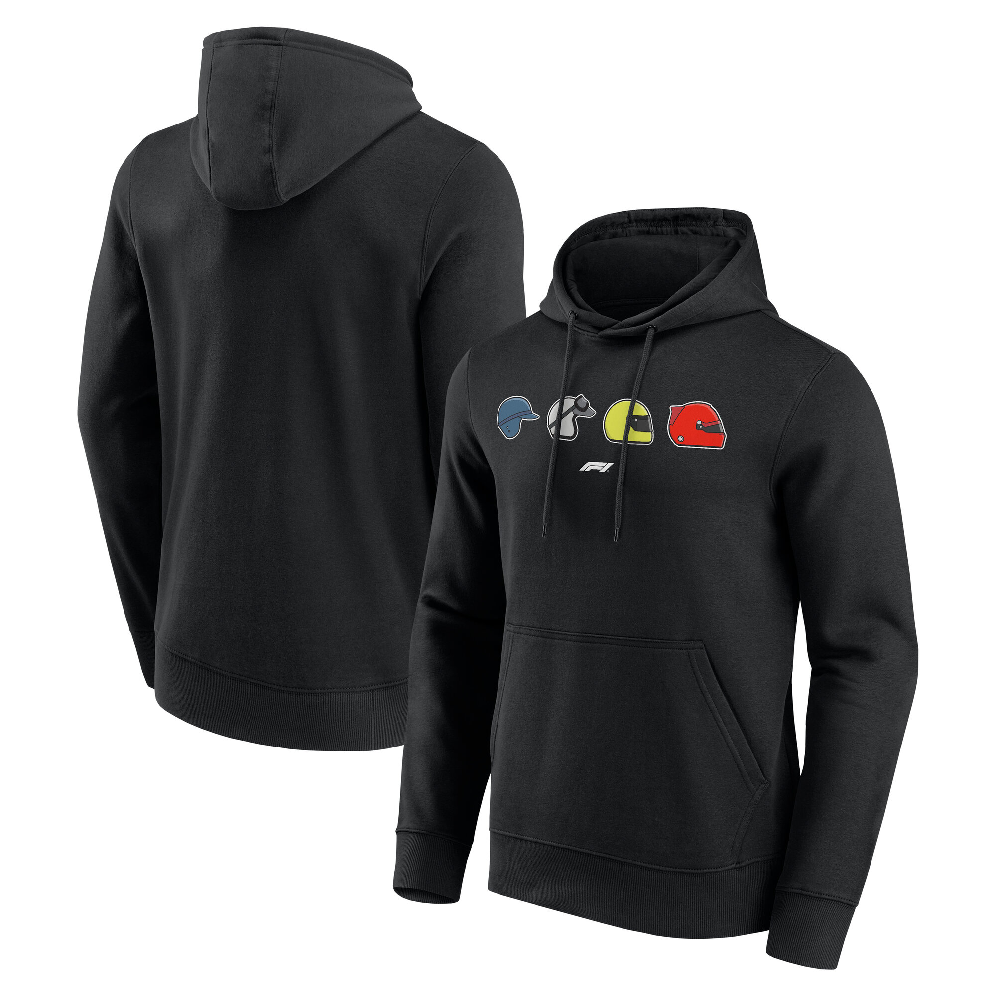 Formula 1 Heritage Racing Helmets Graphic Hoodie - Black - Mens, , rebel_hi-res
