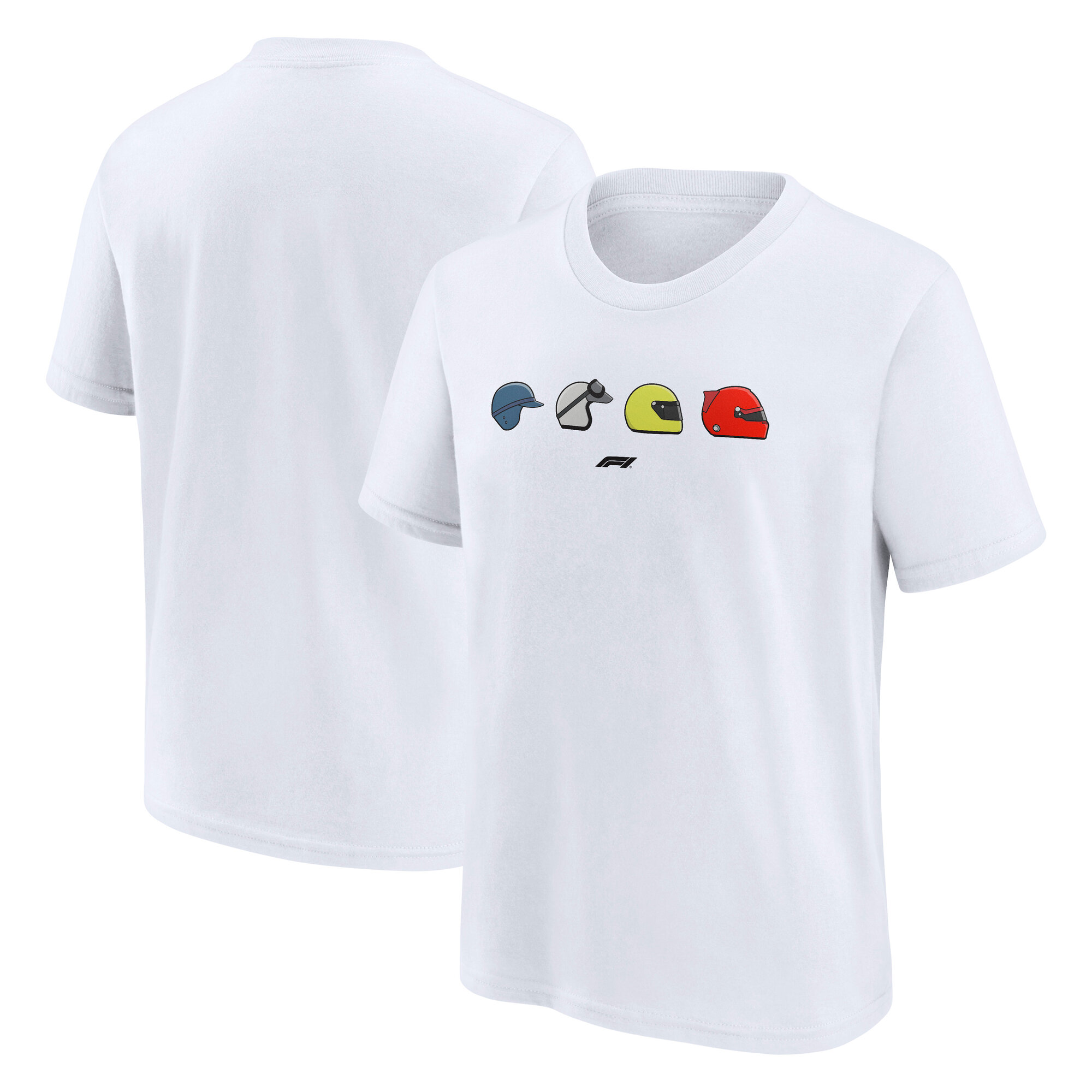 Formula 1 Heritage Racing Helmets Graphic T-Shirt - White - Youth, , rebel_hi-res