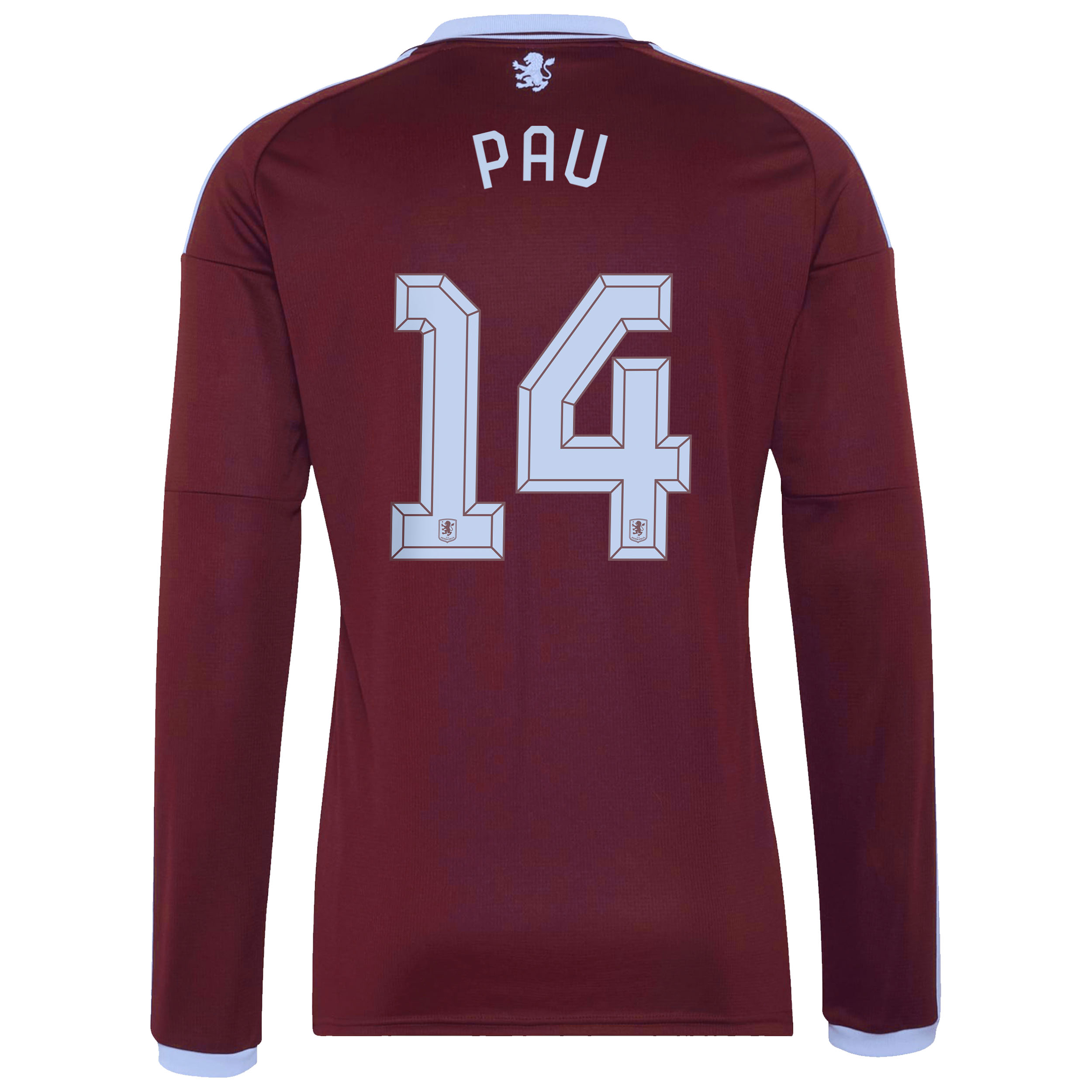 Aston Villa adidas Home Shirt 2026-27 - Long Sleeve with Pau 14 Cup printing, , rebel_hi-res