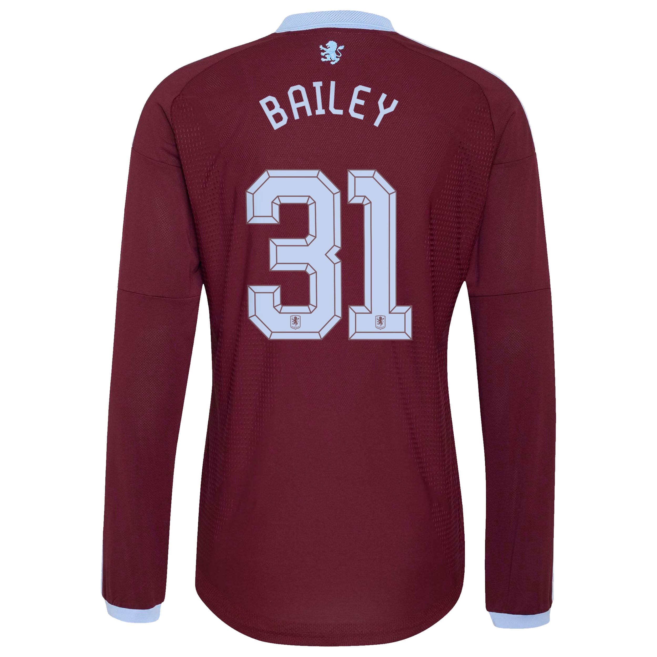 Aston Villa adidas Home Authentic Shirt 2026-27 - Long Sleeve with Bailey 31 Cup printing, , rebel_hi-res