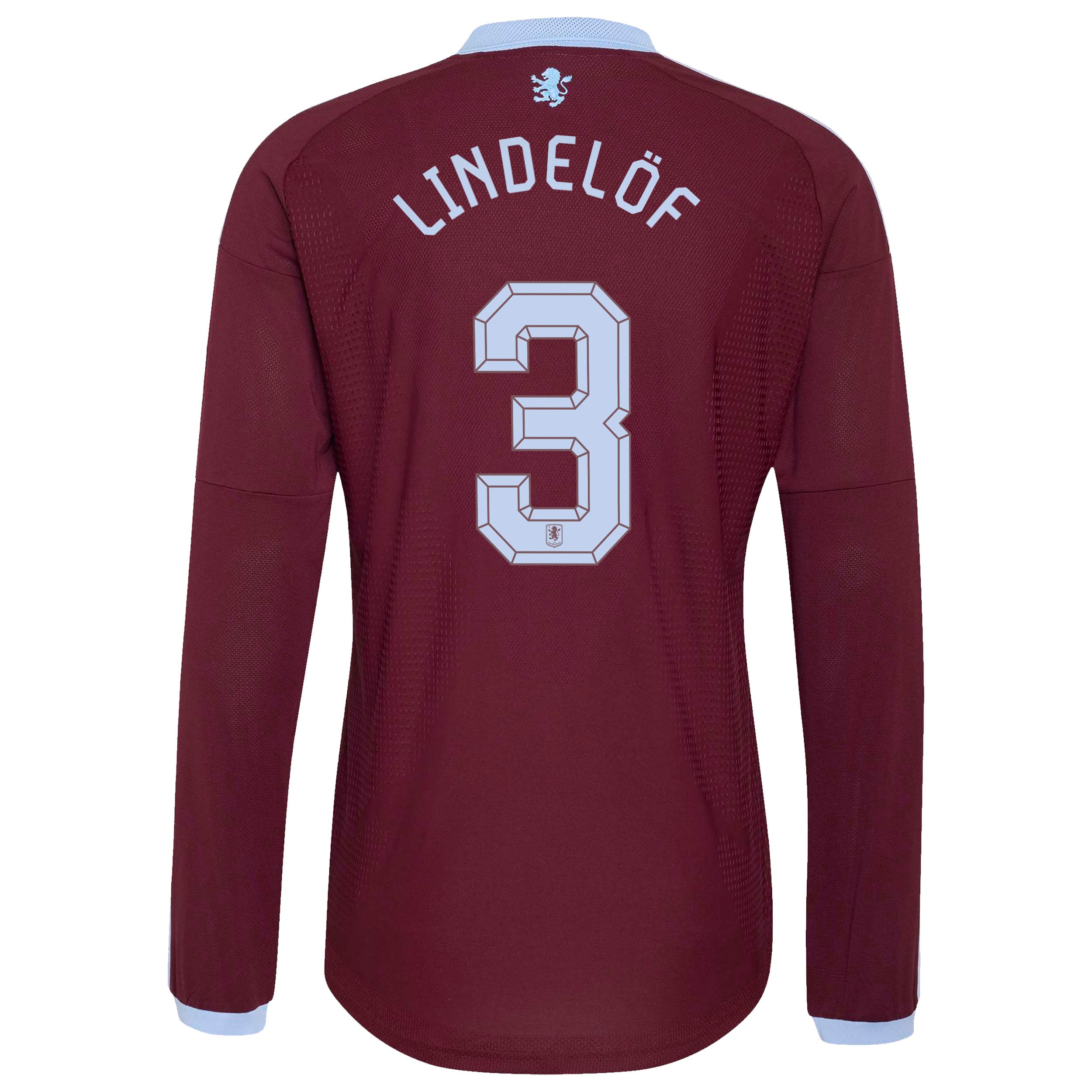 Aston Villa adidas Home Authentic Shirt 2026-27 - Long Sleeve with Lindel&ouml;f 3 Cup printing, , rebel_hi-res