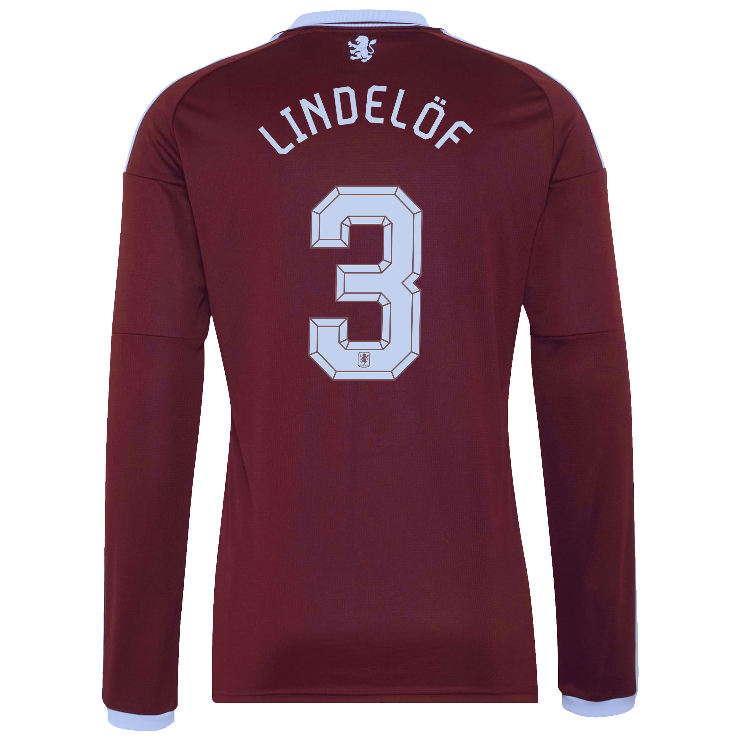 Aston Villa adidas Home Shirt 2026-27 - Long Sleeve with Lindel&ouml;f 3 Cup printing, , rebel_hi-res