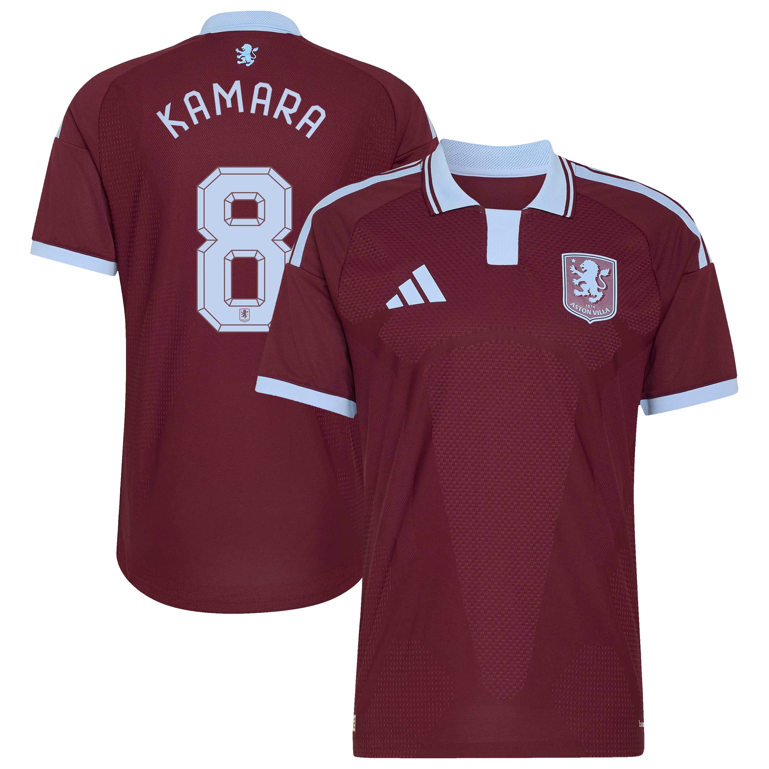 Aston Villa adidas Home Authentic Shirt 2026-27 with Kamara 8 Cup printing, , rebel_hi-res