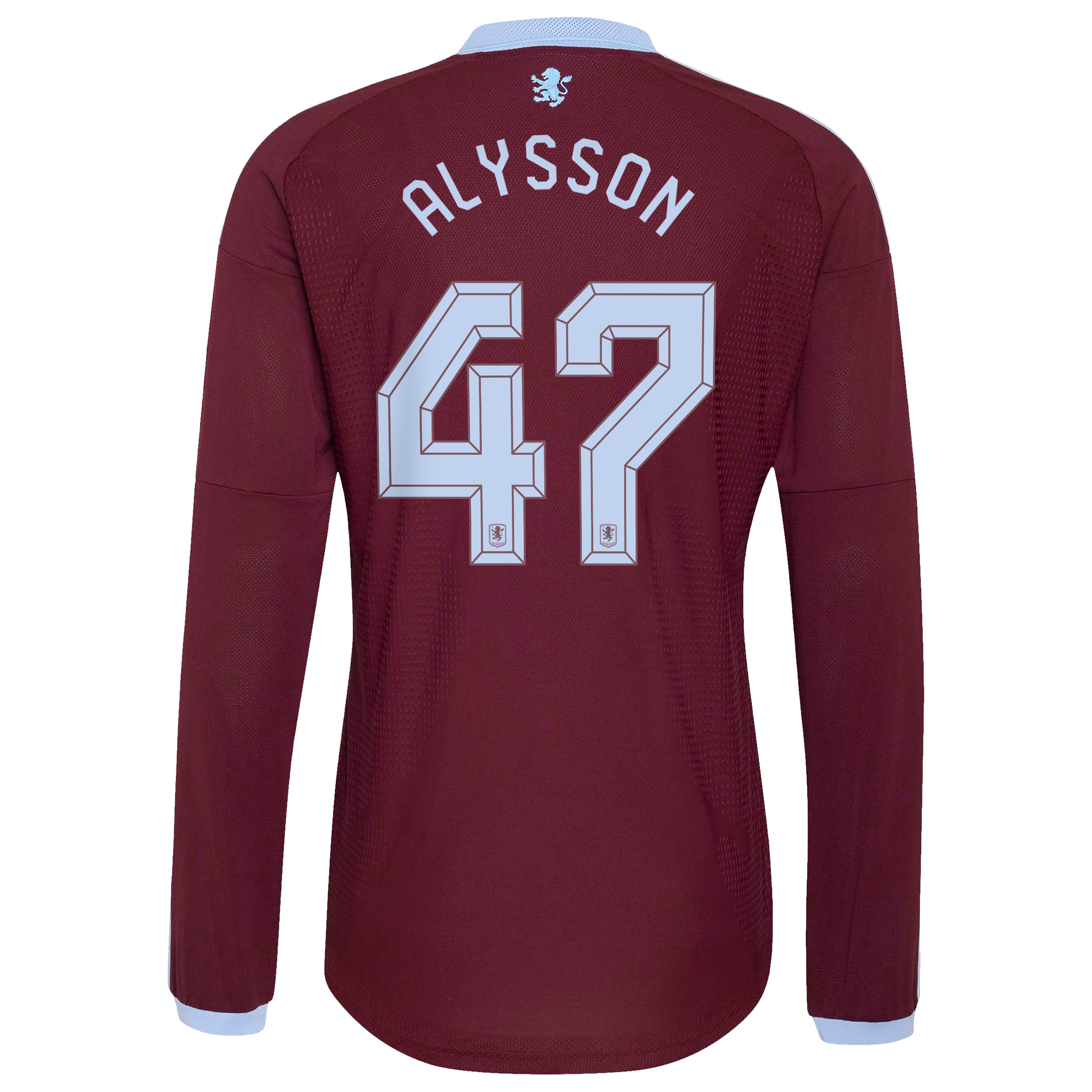 Aston Villa adidas Home Authentic Shirt 2026-27 - Long Sleeve with Alysson 47 Cup printing, , rebel_hi-res