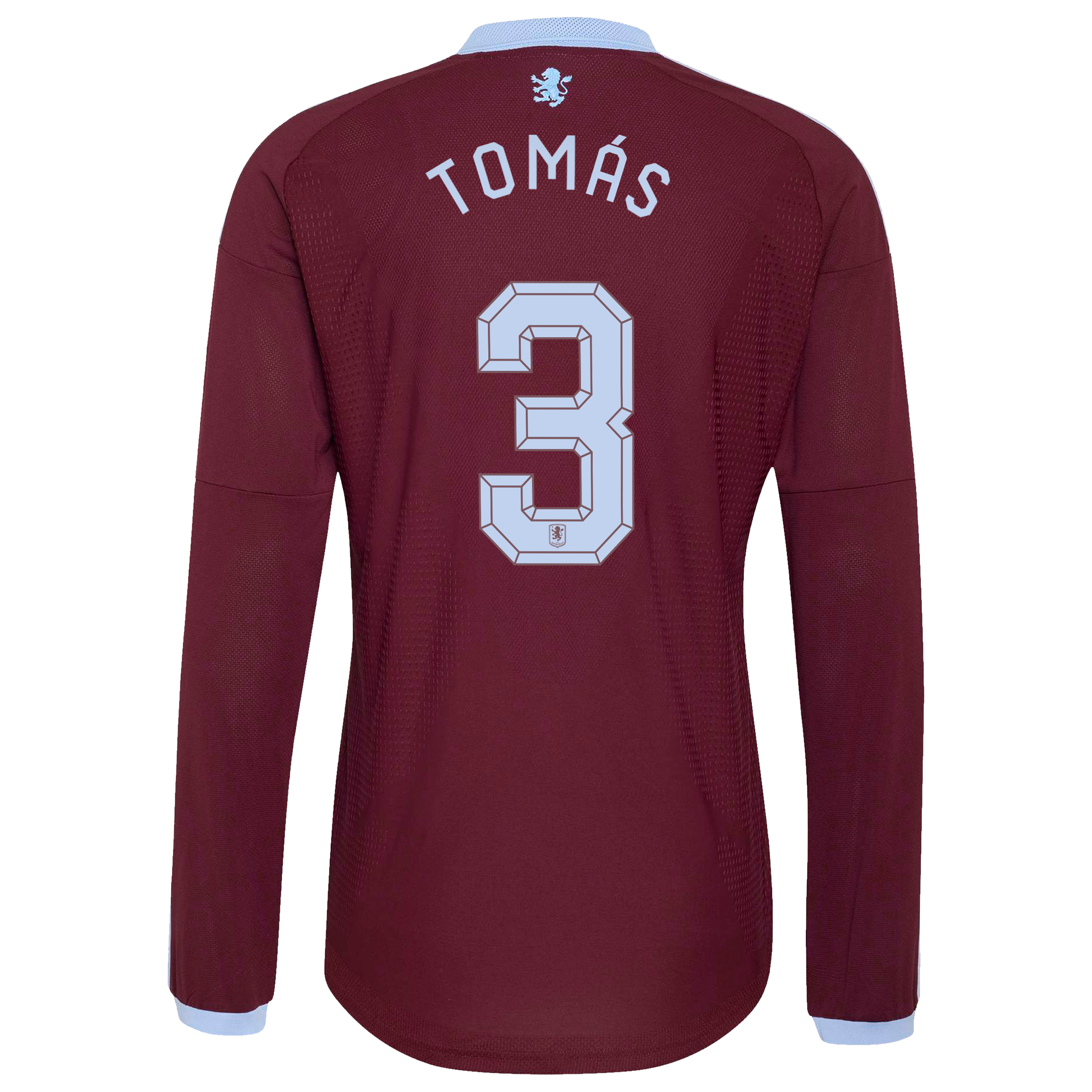 Aston Villa adidas Home Authentic Shirt 2026-27 - Long Sleeve with Tom&aacute;s 3 Cup printing, , rebel_hi-res
