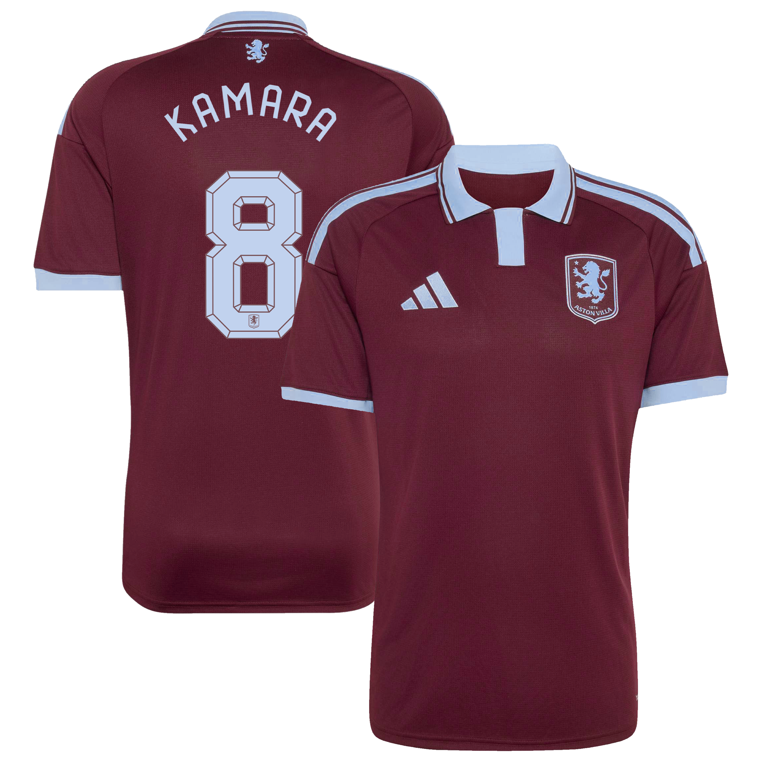 Aston Villa adidas Home Shirt 2026-27 with Kamara 8 Cup printing, , rebel_hi-res