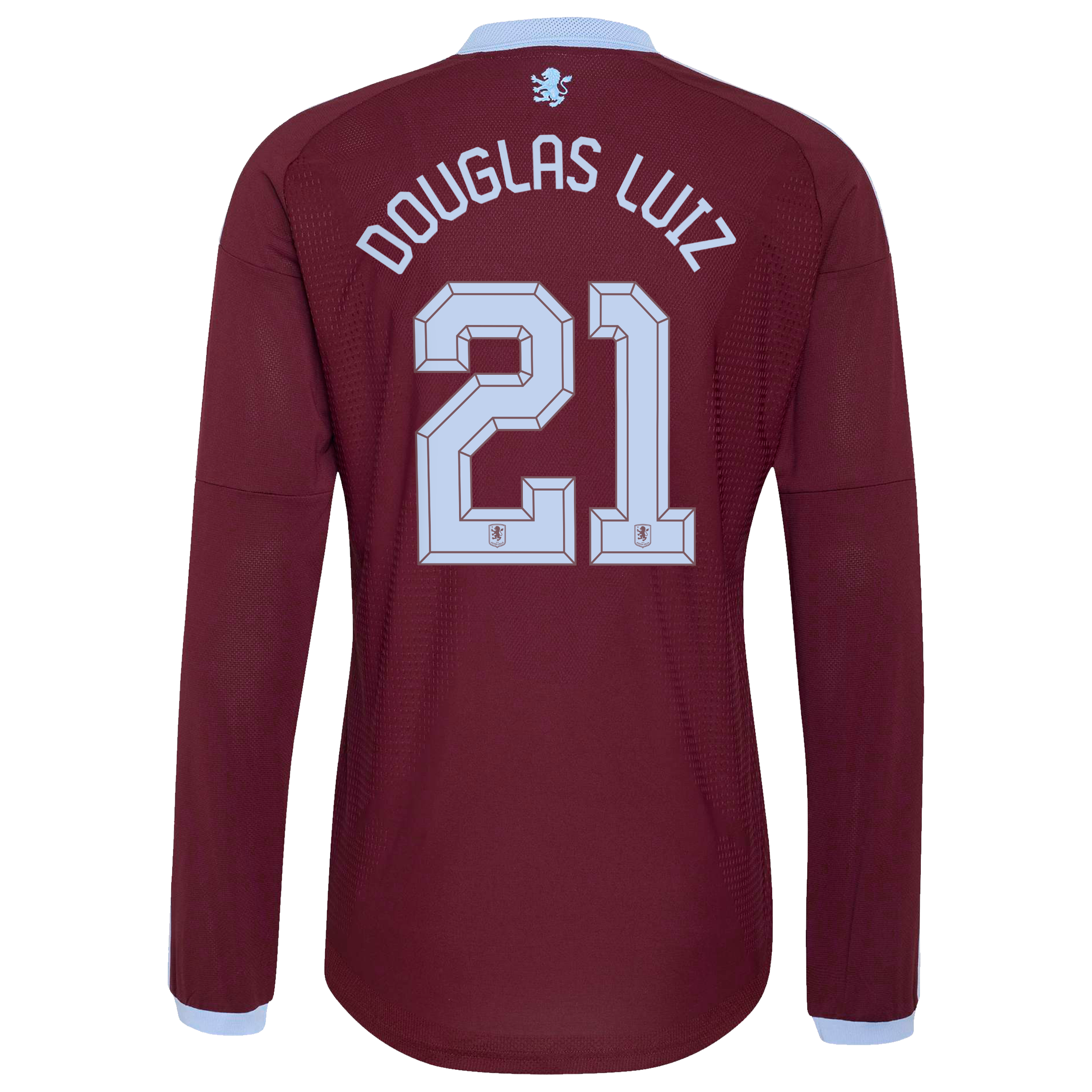 Aston Villa adidas Home Authentic Shirt 2026-27 - Long Sleeve with Douglas Luiz 21 Cup printing, , rebel_hi-res
