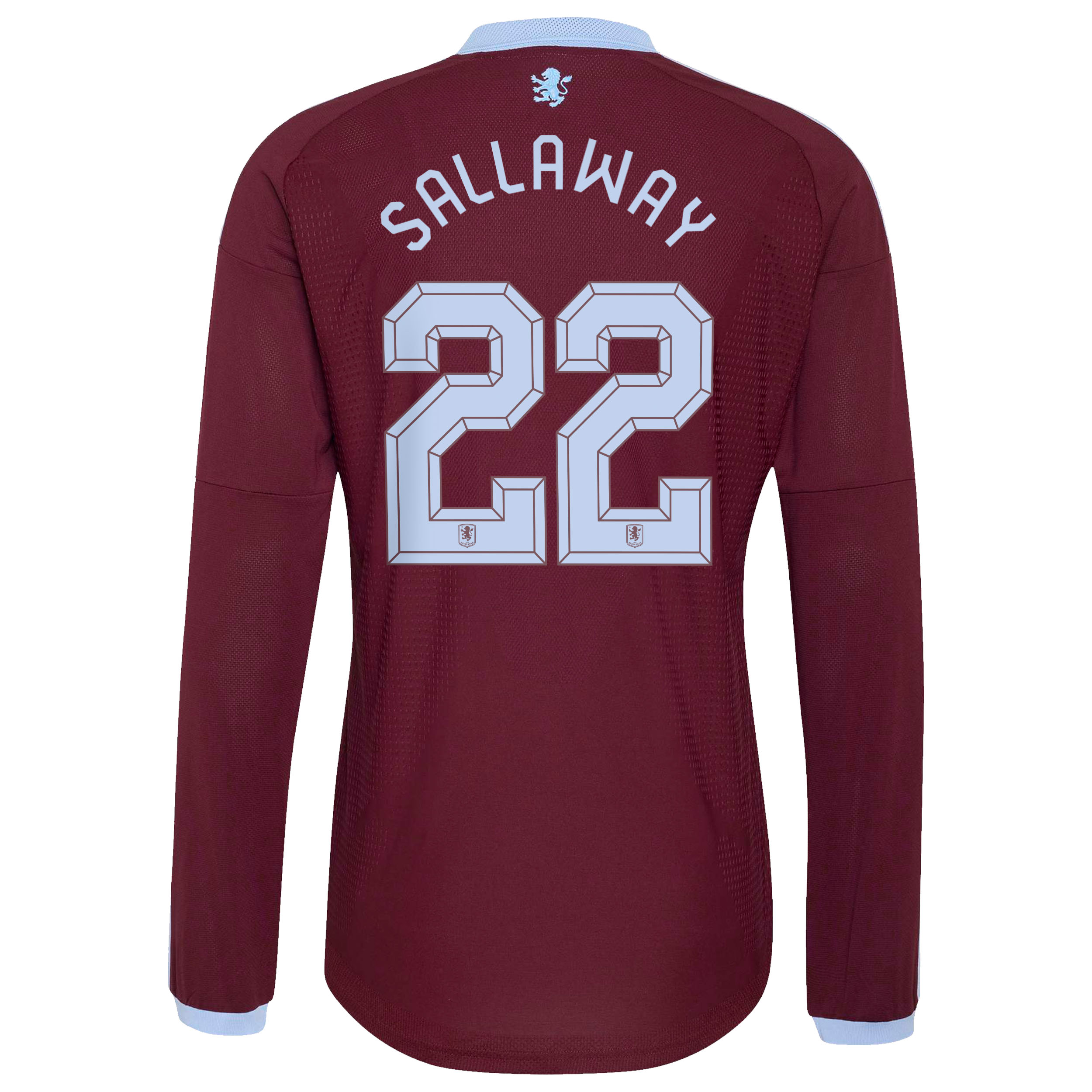 Aston Villa adidas Home Authentic Shirt 2026-27 - Long Sleeve with Sallaway 22 Cup printing, , rebel_hi-res