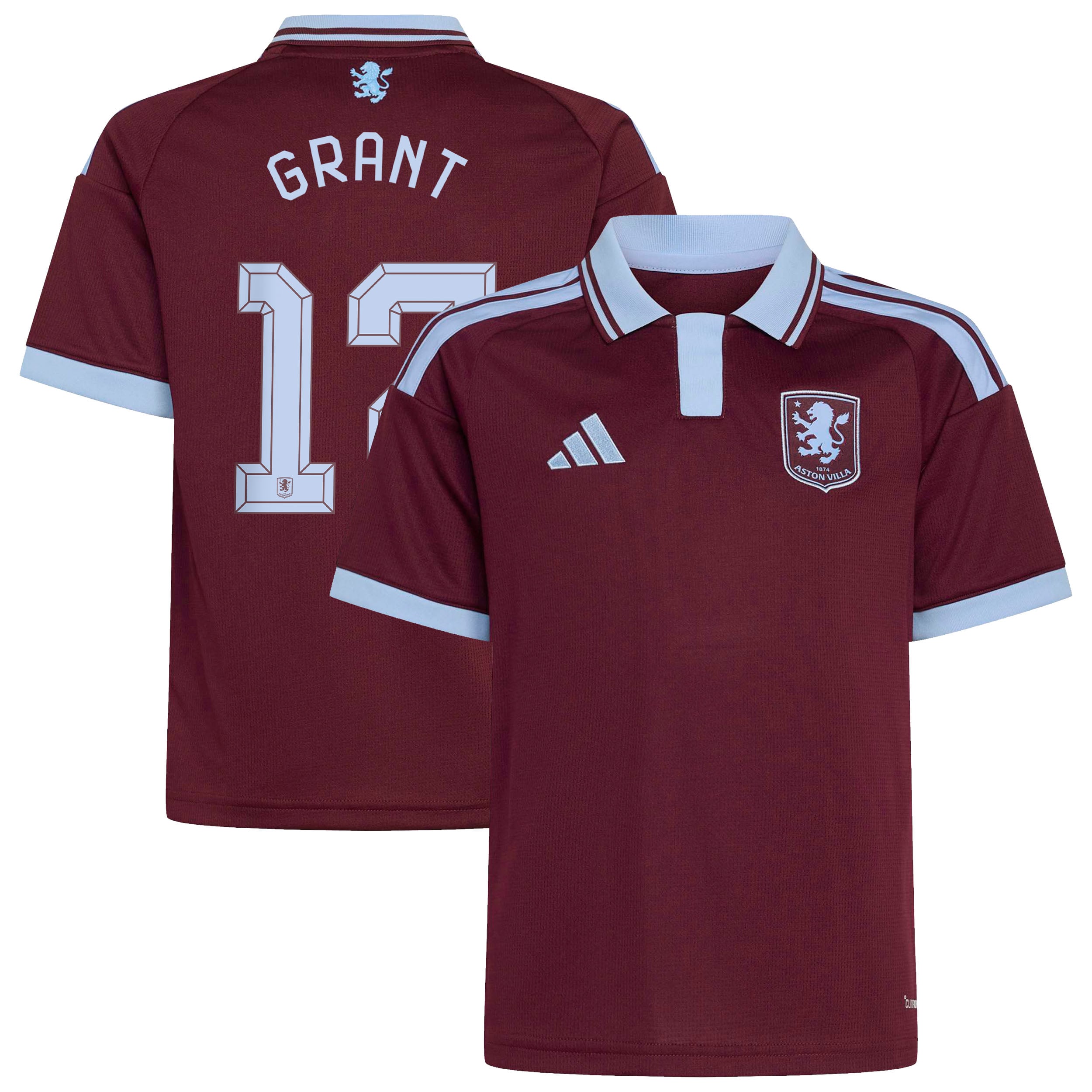 Aston Villa adidas Home Shirt 2026-27 - Kids with Grant 17 Cup printing, , rebel_hi-res