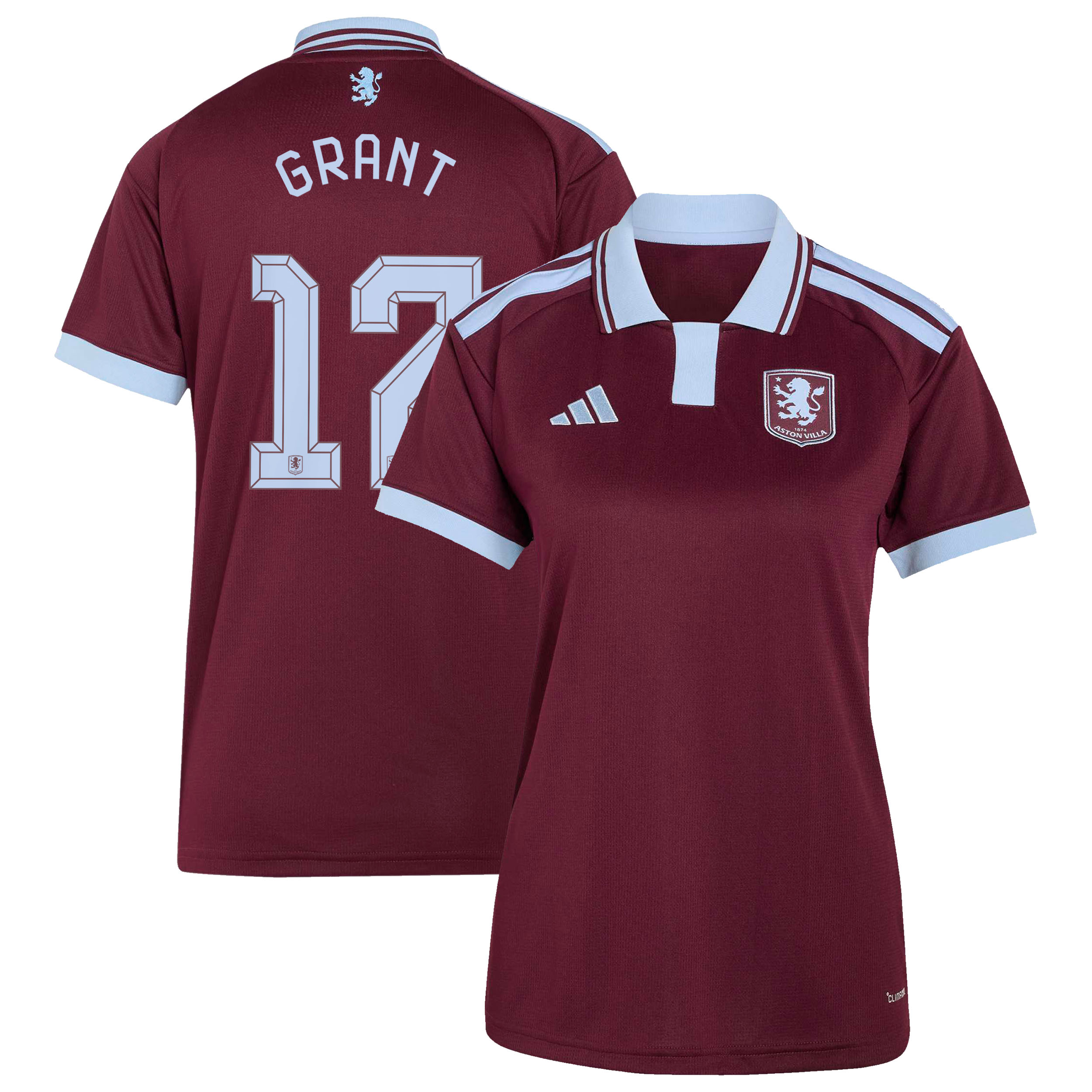 Aston Villa adidas Home Shirt 2026-27 - Womens with Grant 17 Cup printing, , rebel_hi-res