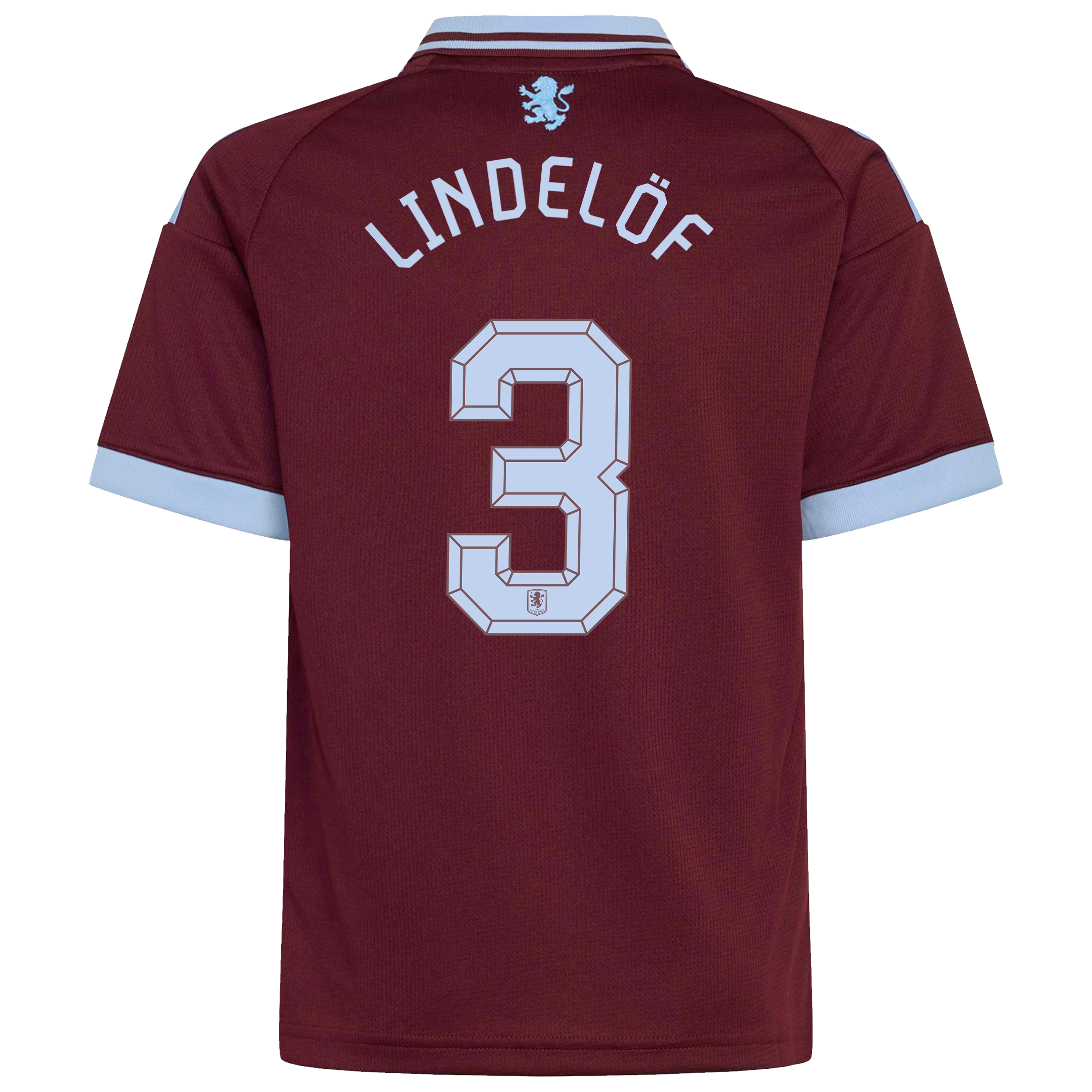 Aston Villa adidas Home Shirt 2026-27 - Kids with Lindel&ouml;f 3 Cup printing, , rebel_hi-res