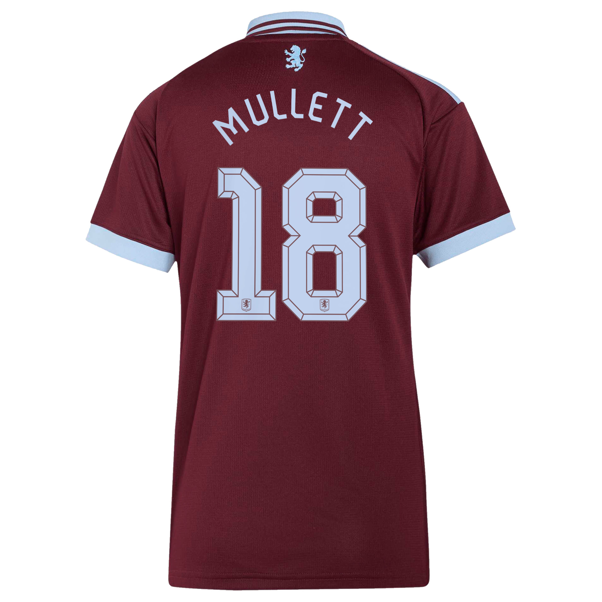 Aston Villa adidas Home Shirt 2026-27 - Womens with Mullett 18 Cup printing, , rebel_hi-res