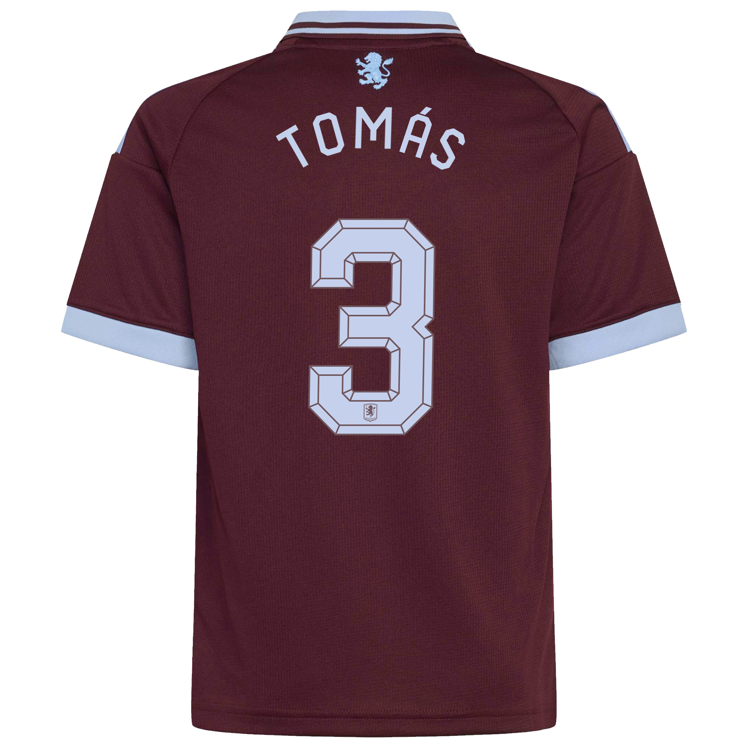 Aston Villa adidas Home Shirt 2026-27 - Kids with Tom&aacute;s 3 Cup printing, , rebel_hi-res