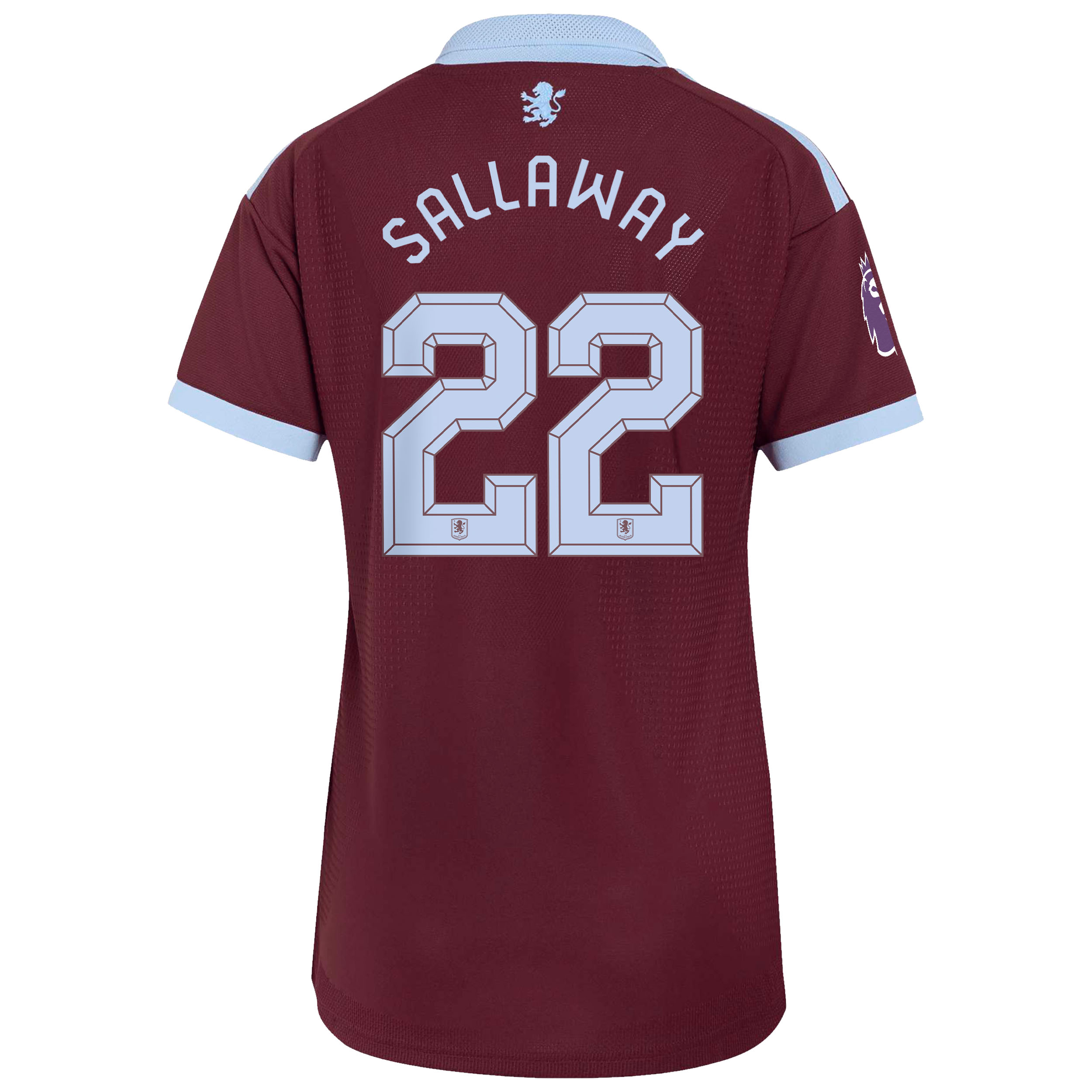 Aston Villa adidas Home Authentic Shirt 2026-27 - Womens with Sallaway 22 Cup printing, , rebel_hi-res