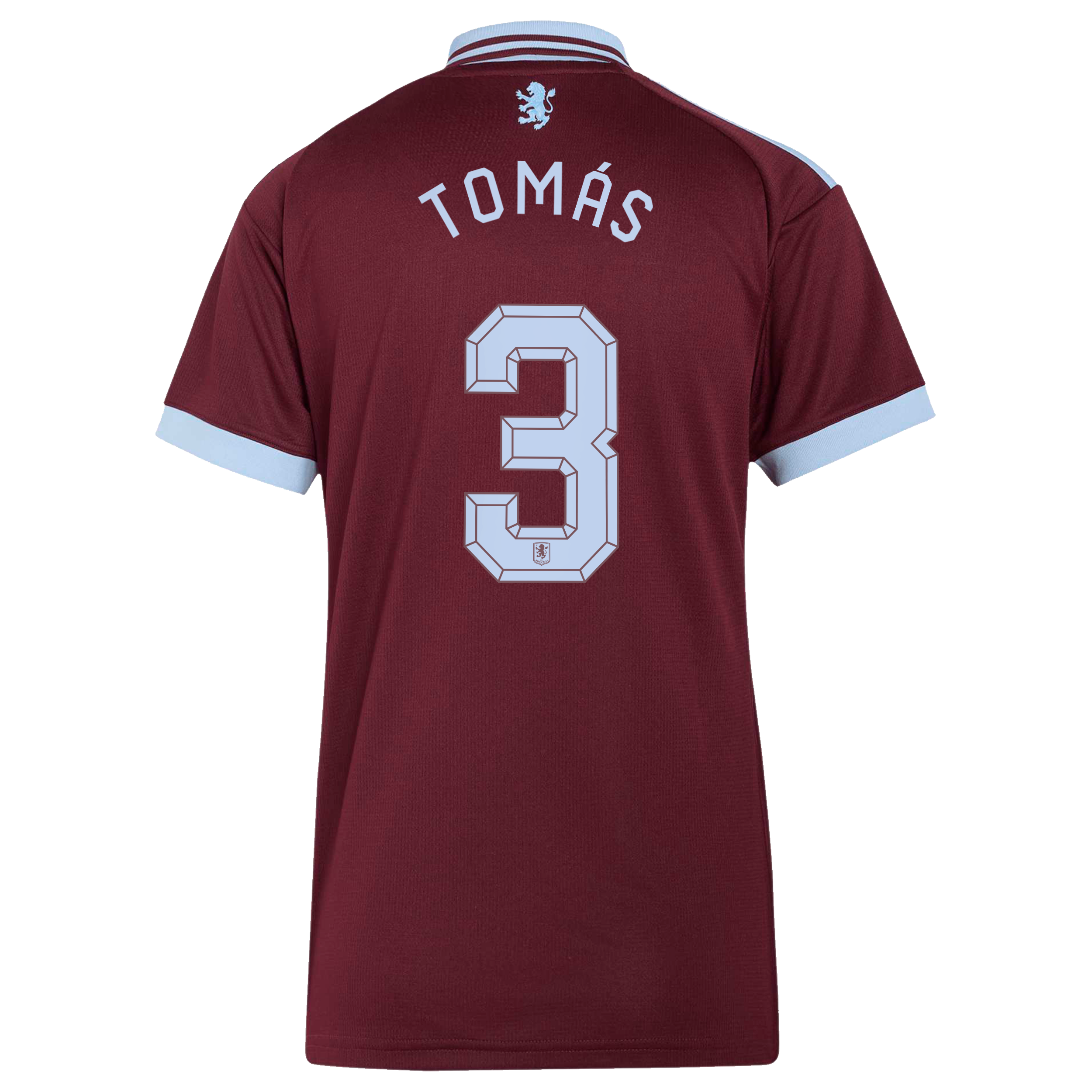 Aston Villa adidas Home Shirt 2026-27 - Womens with Tom&aacute;s 3 Cup printing, , rebel_hi-res