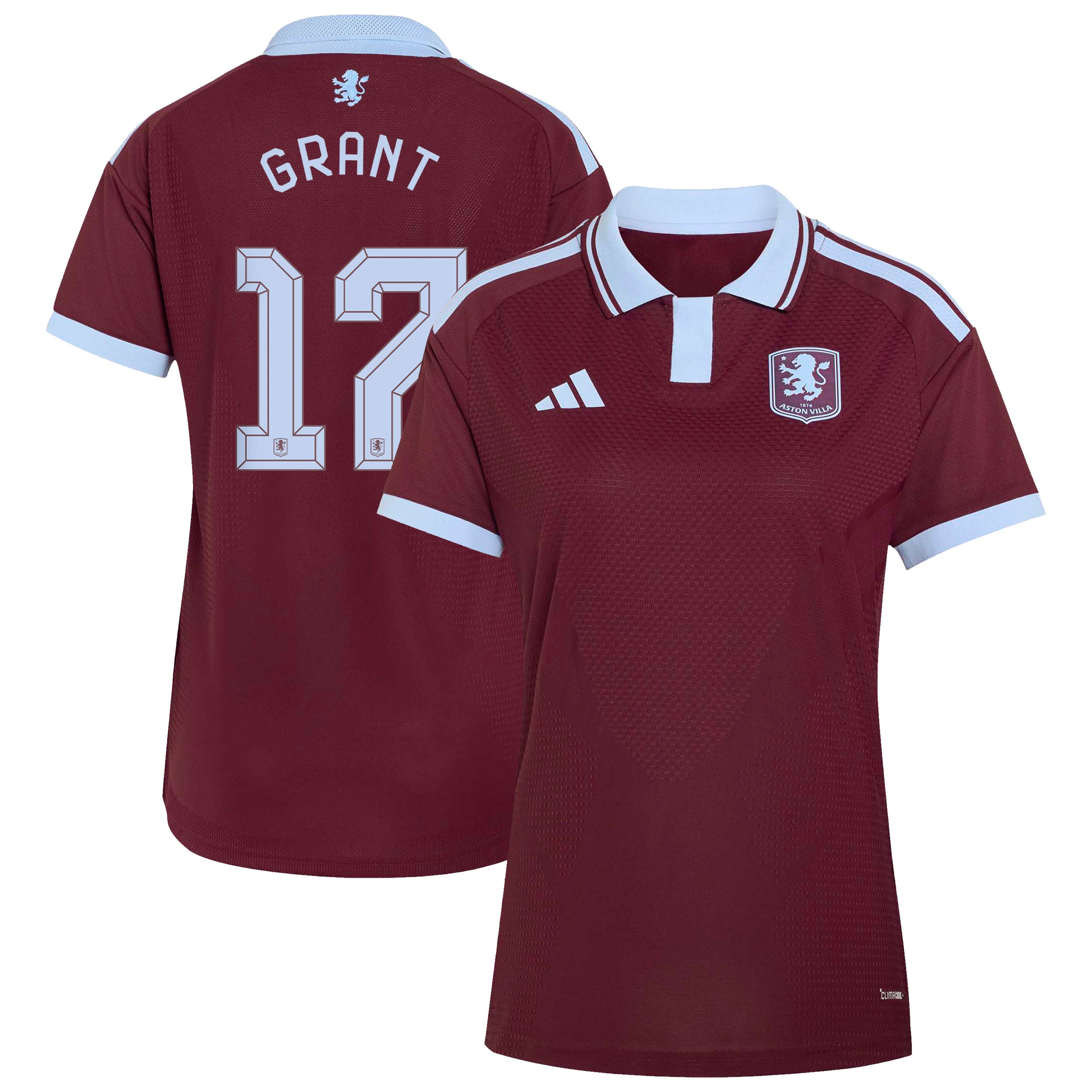 Aston Villa adidas Home Authentic Shirt 2026-27 - Womens with Grant 17 Cup printing, , rebel_hi-res