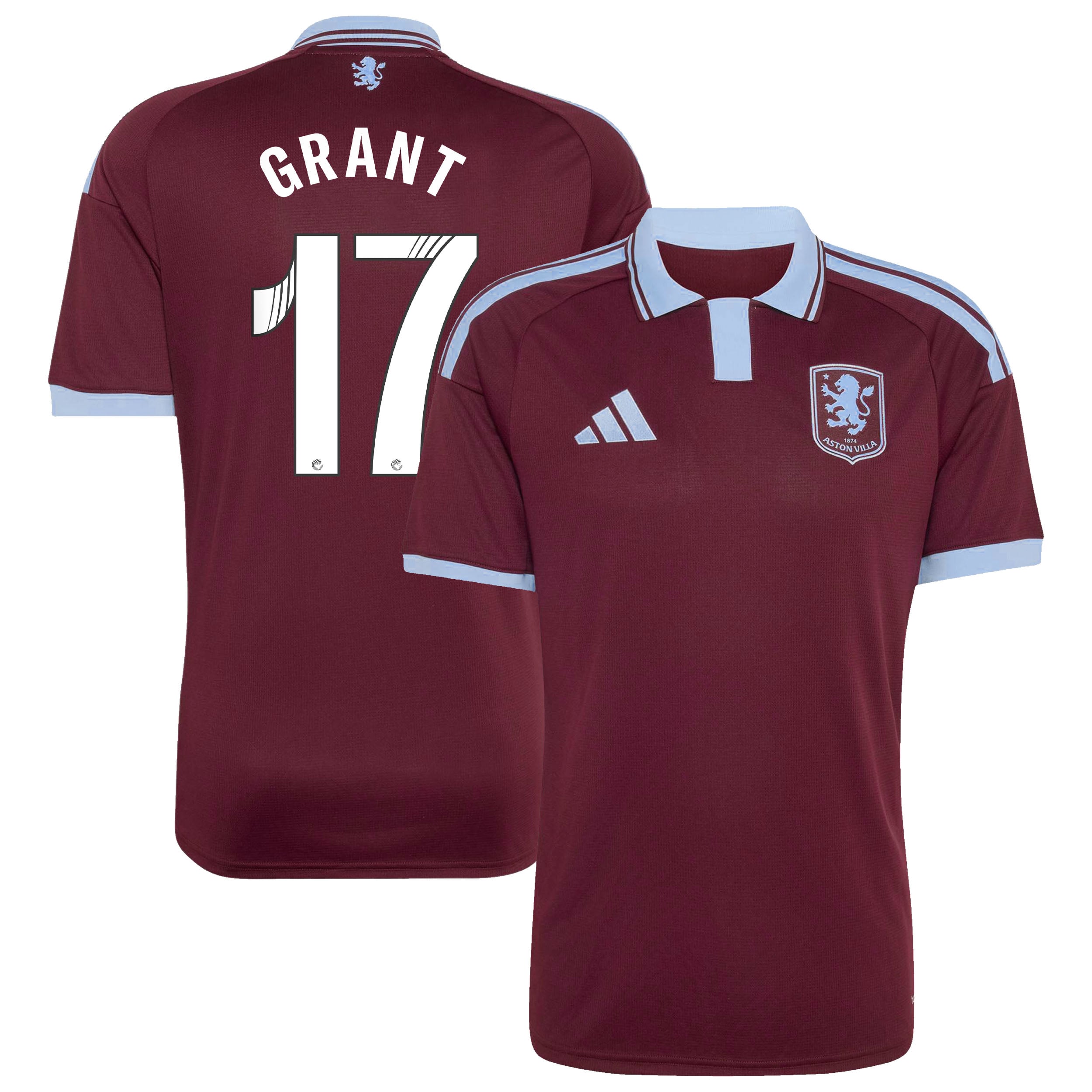 Aston Villa adidas WSL Home Shirt 2026-27 with Grant 17 printing, , rebel_hi-res