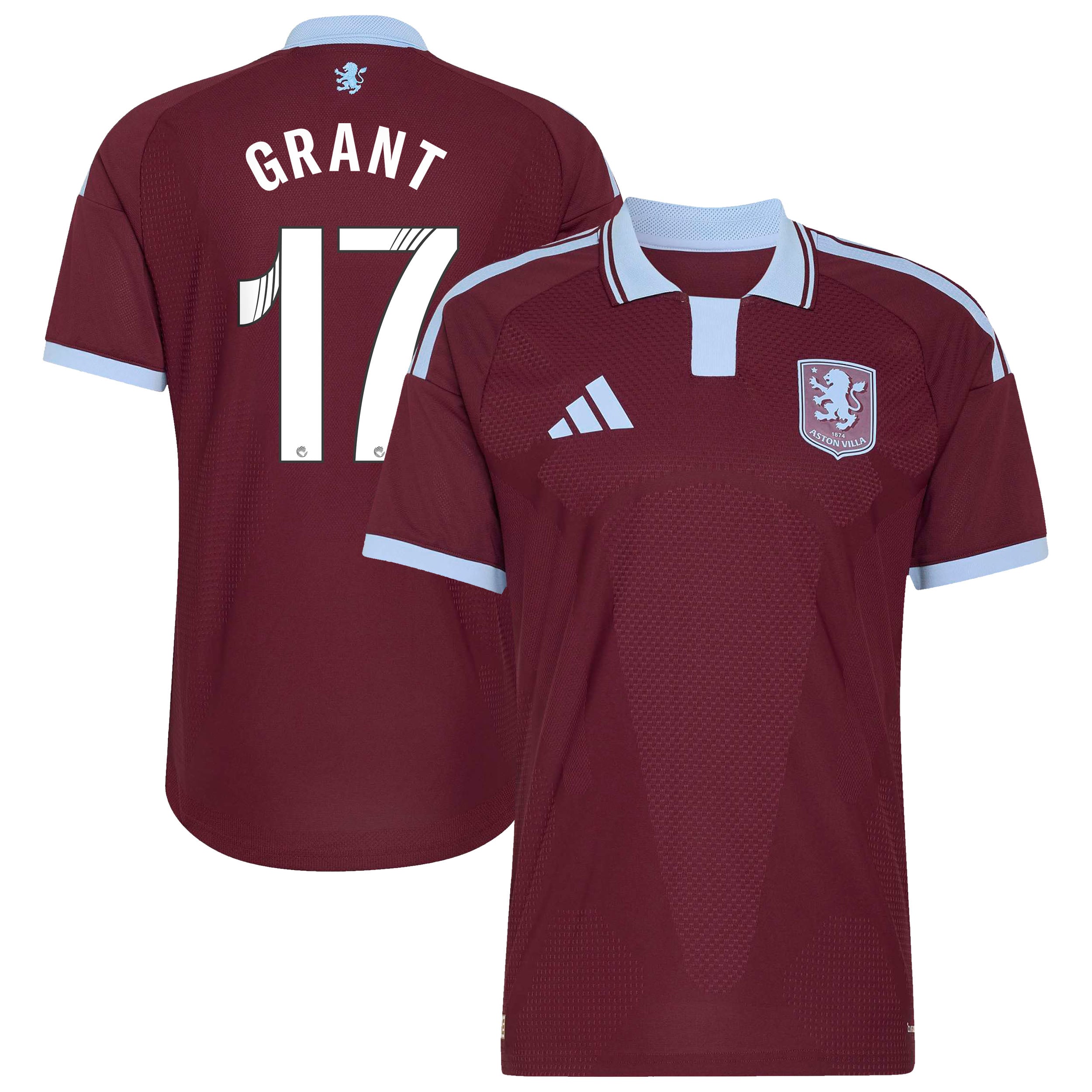 Aston Villa adidas WSL Home Authentic Shirt 2026-27 with Grant 17 printing, , rebel_hi-res