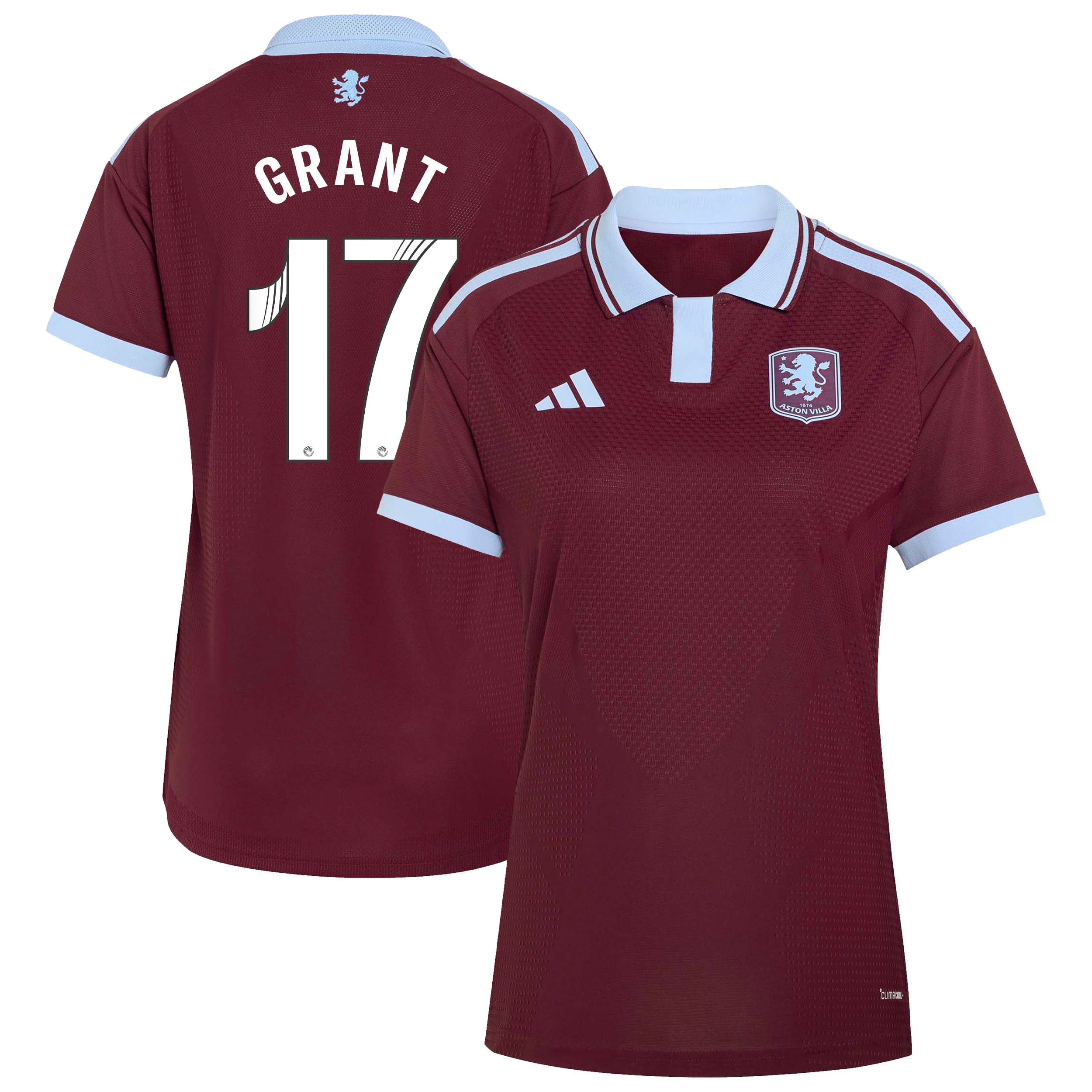 Aston Villa adidas WSL Home Authentic Shirt 2026-27 - Womens with Grant 17 printing, , rebel_hi-res