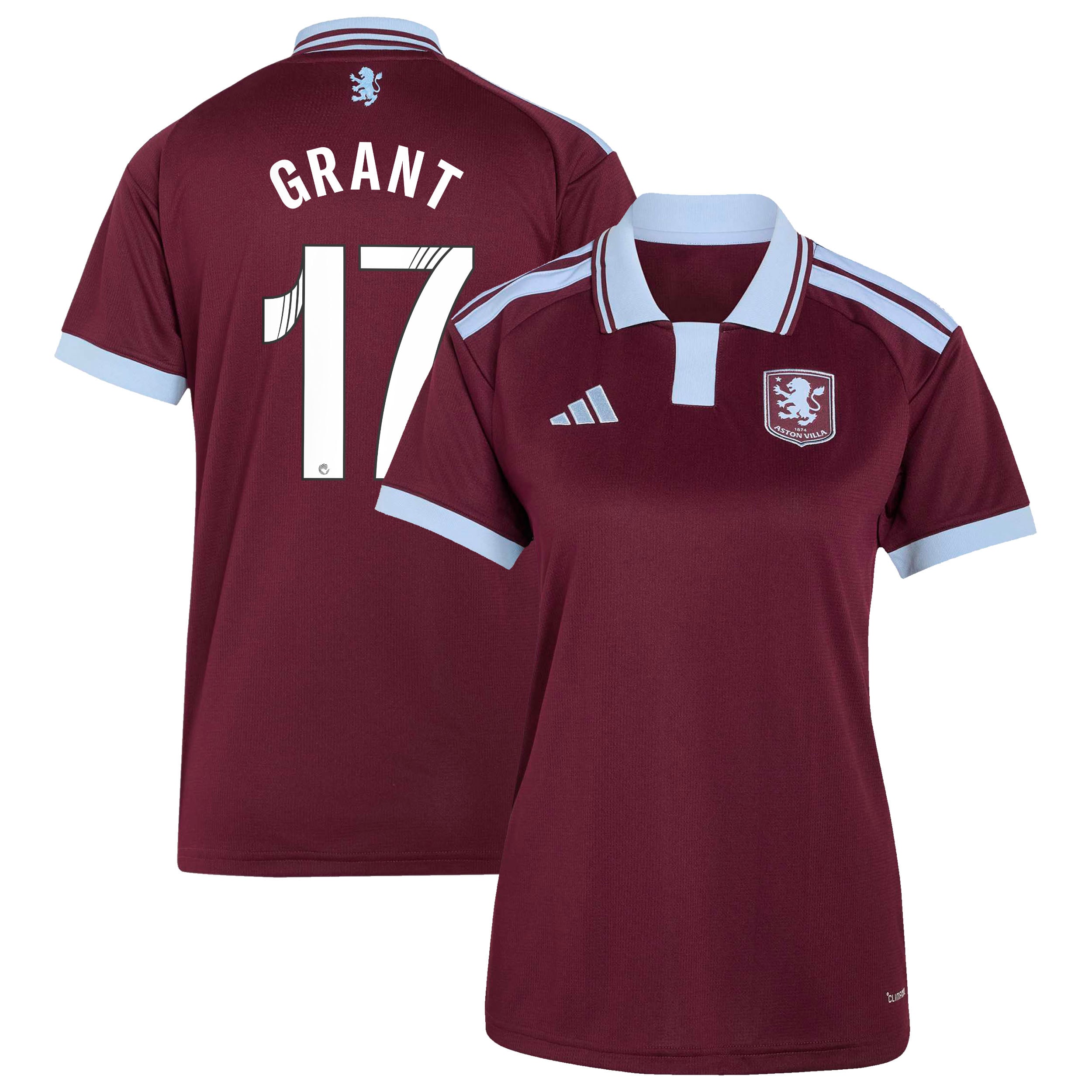 Aston Villa adidas WSL Home Shirt 2026-27 - Womens with Grant 17 printing, , rebel_hi-res