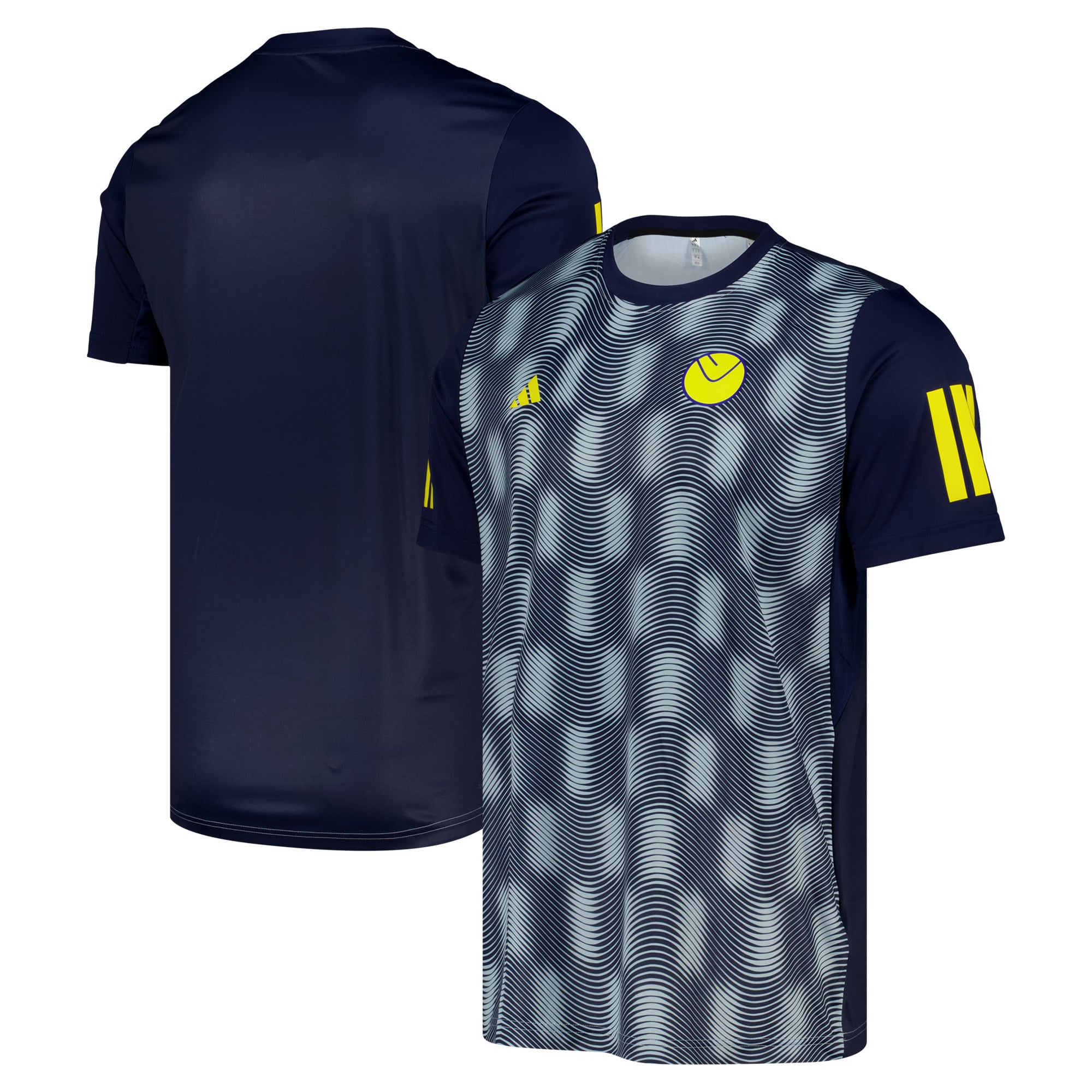 Leeds United adidas Patterned Padel T-Shirt - Navy, , rebel_hi-res