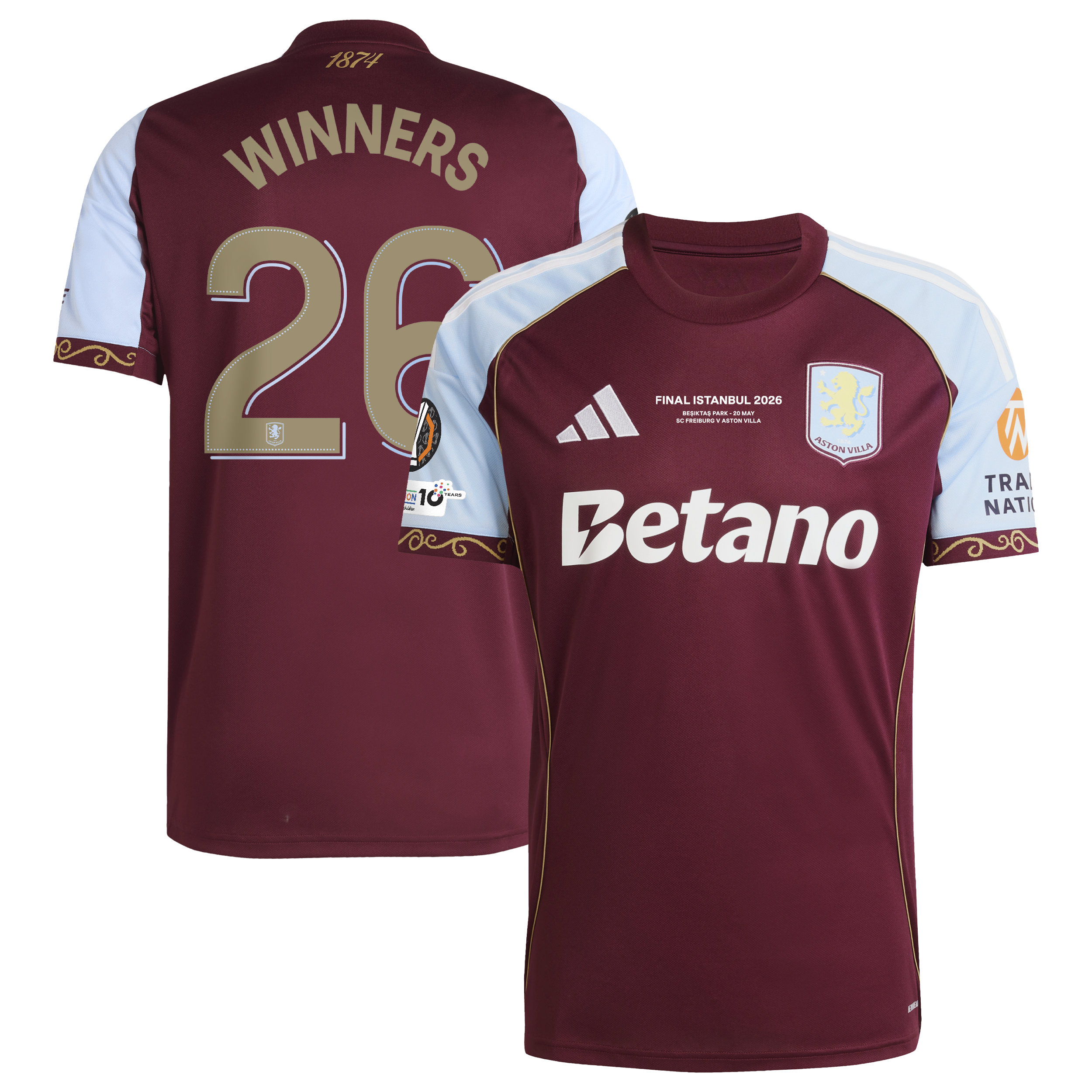 Aston Villa adidas Home Shirt 2025-26 - UEFA Europa League Winners, , rebel_hi-res