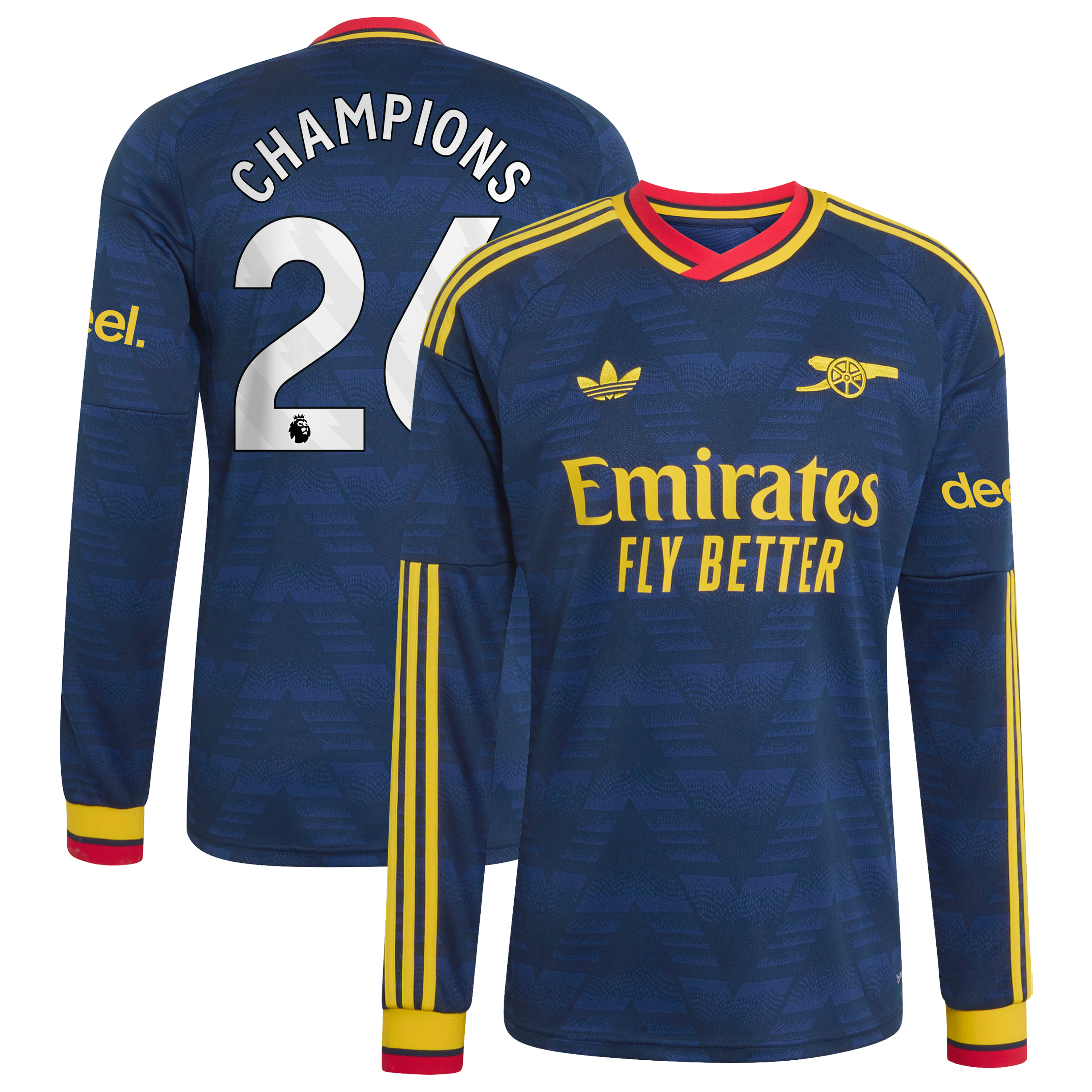 Arsenal adidas Away Shirt 2026-27 - Long Sleeve with Champions 26 printing, , rebel_hi-res