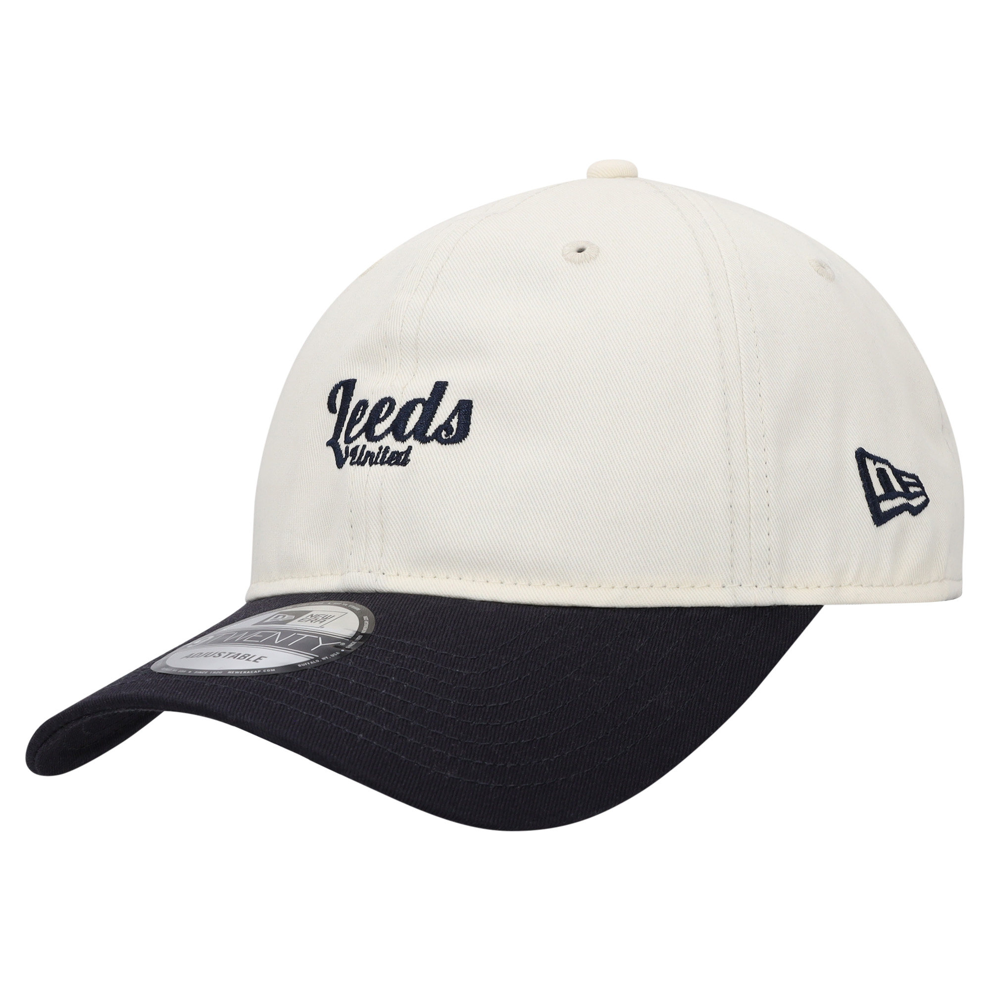Leeds United New Era Heritage 9TWENTY - Cream/Navy - Unisex, , rebel_hi-res