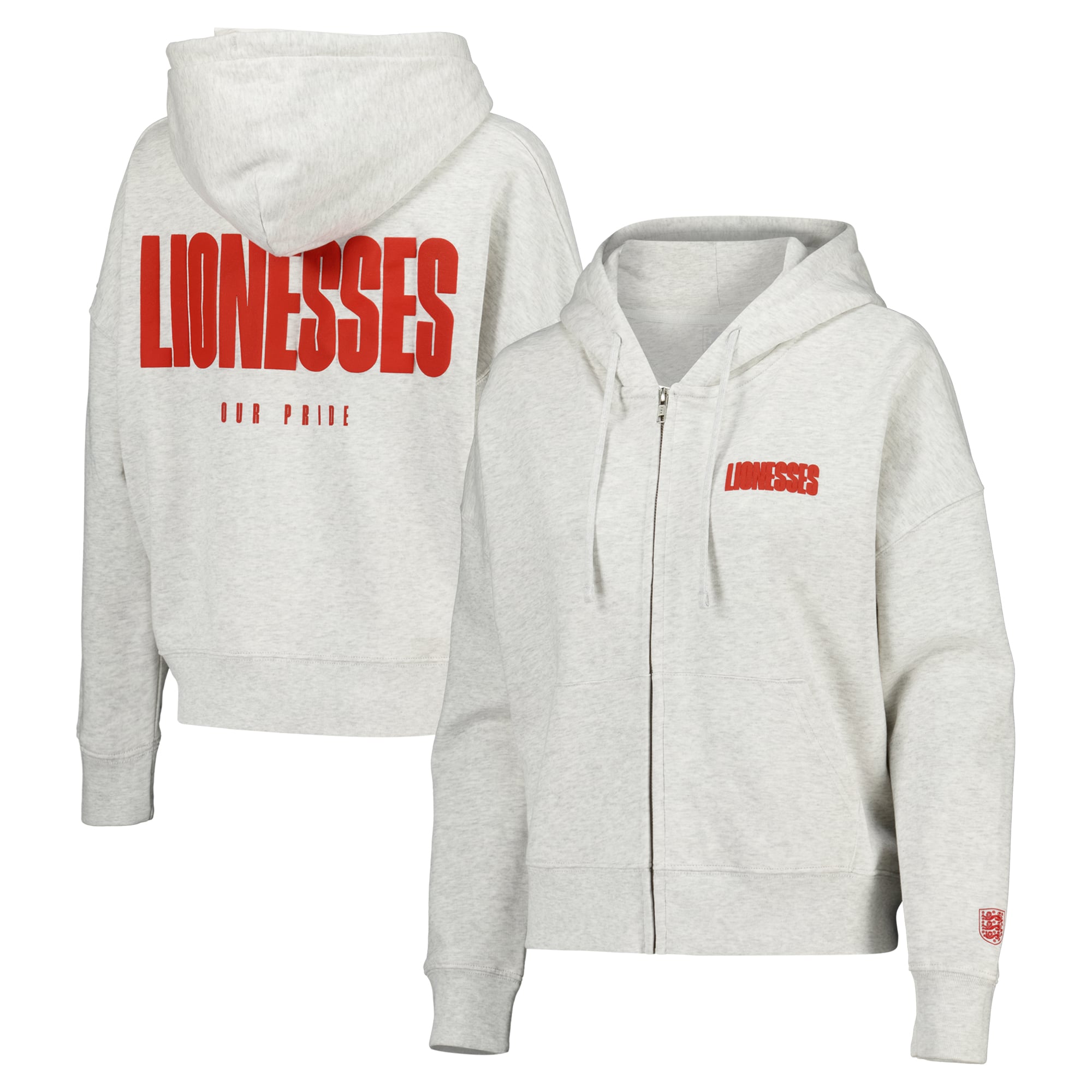 Lionesses Cherry Graphic Elevated Zip Through Hoodie - Cool Heather - Womens, , rebel_hi-res