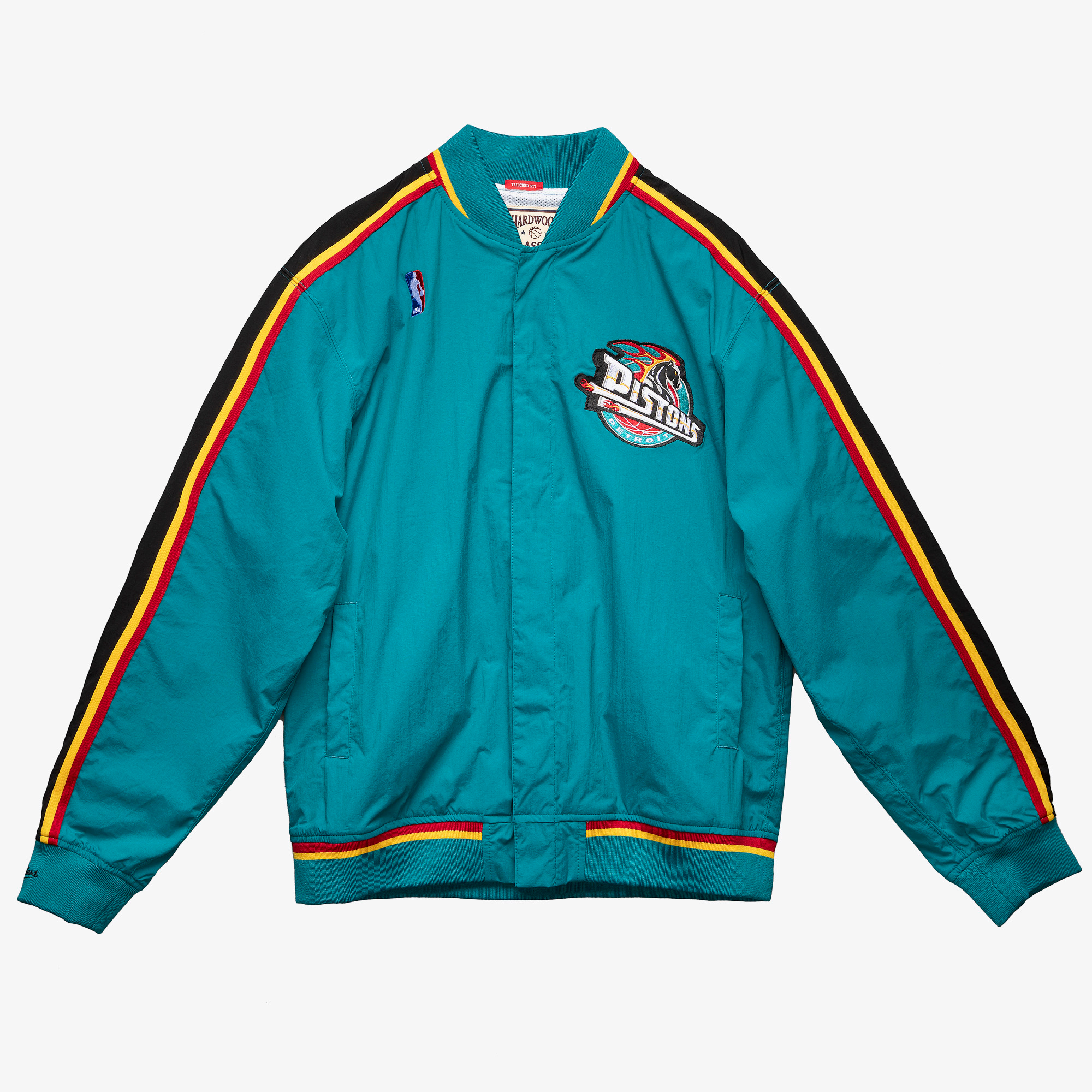Detroit Pistons Mitchell & Ness 97-98 Authentic Warm Up Jacket - Teal - Mens, , rebel_hi-res