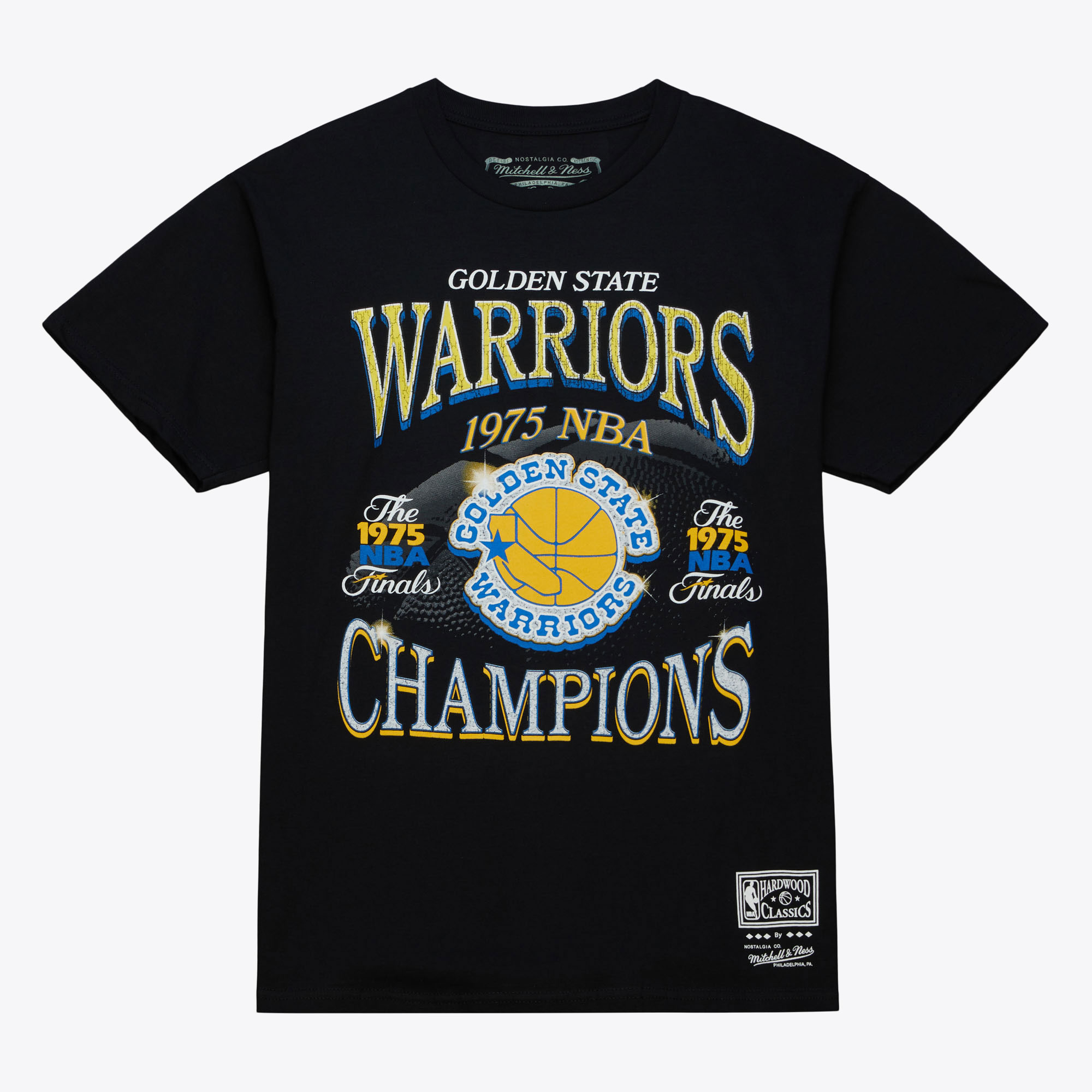 Golden State Warriors Mitchell & Ness Champions Era Ss Hardwood Classics T-Shirt - Black - Mens, , rebel_hi-res