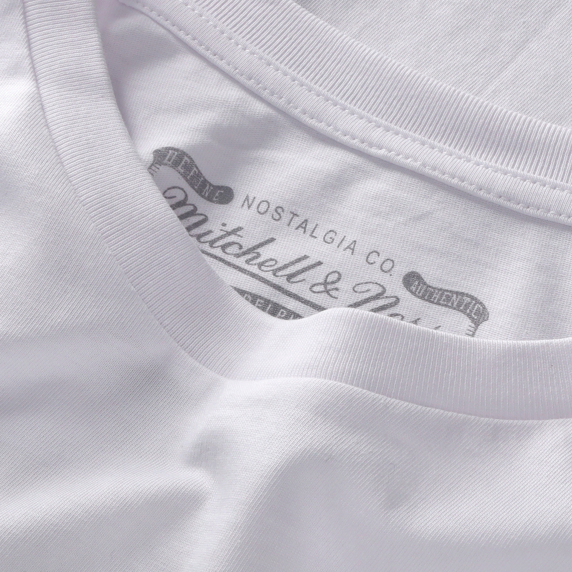 Golden State Warriors Mitchell & Ness Off Court T-Shirt - White - Mens, , rebel_hi-res