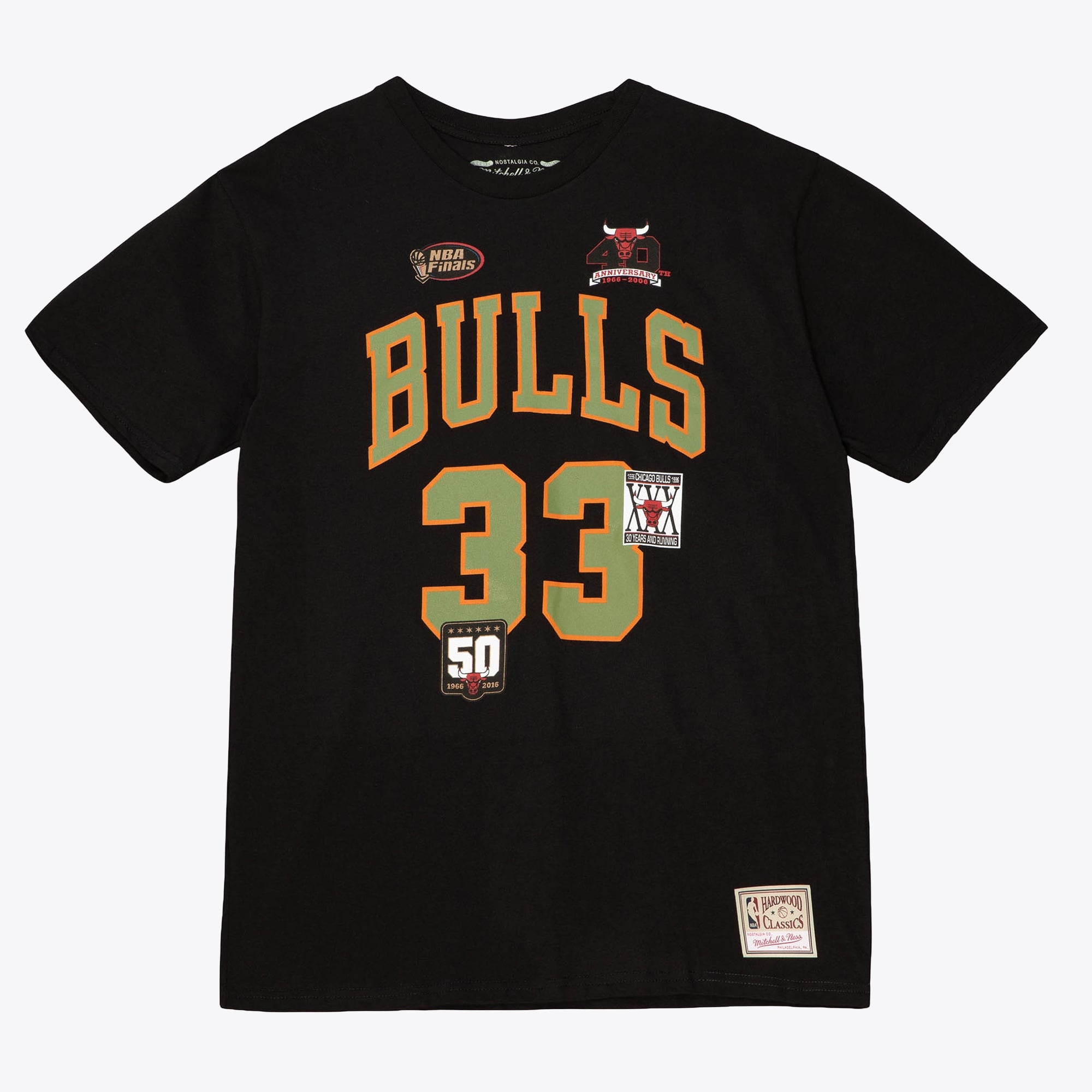 Chicago Bulls Mitchell & Ness Scottie Pippen Script Name & Number - Black - Mens, , rebel_hi-res