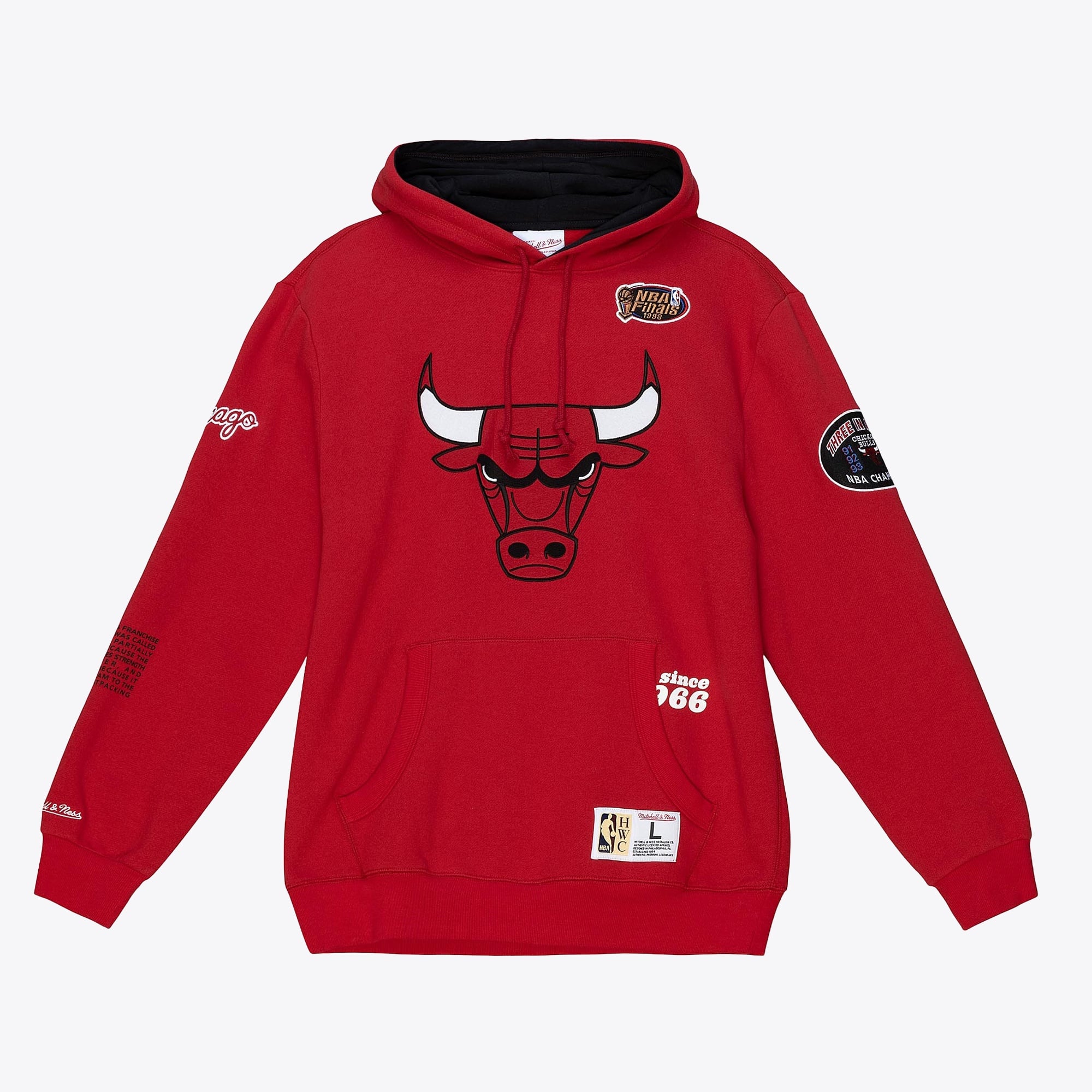 Chicago Bulls Mitchell & Ness Team Origins Fleece Hoodie - Scarlet - Mens, , rebel_hi-res