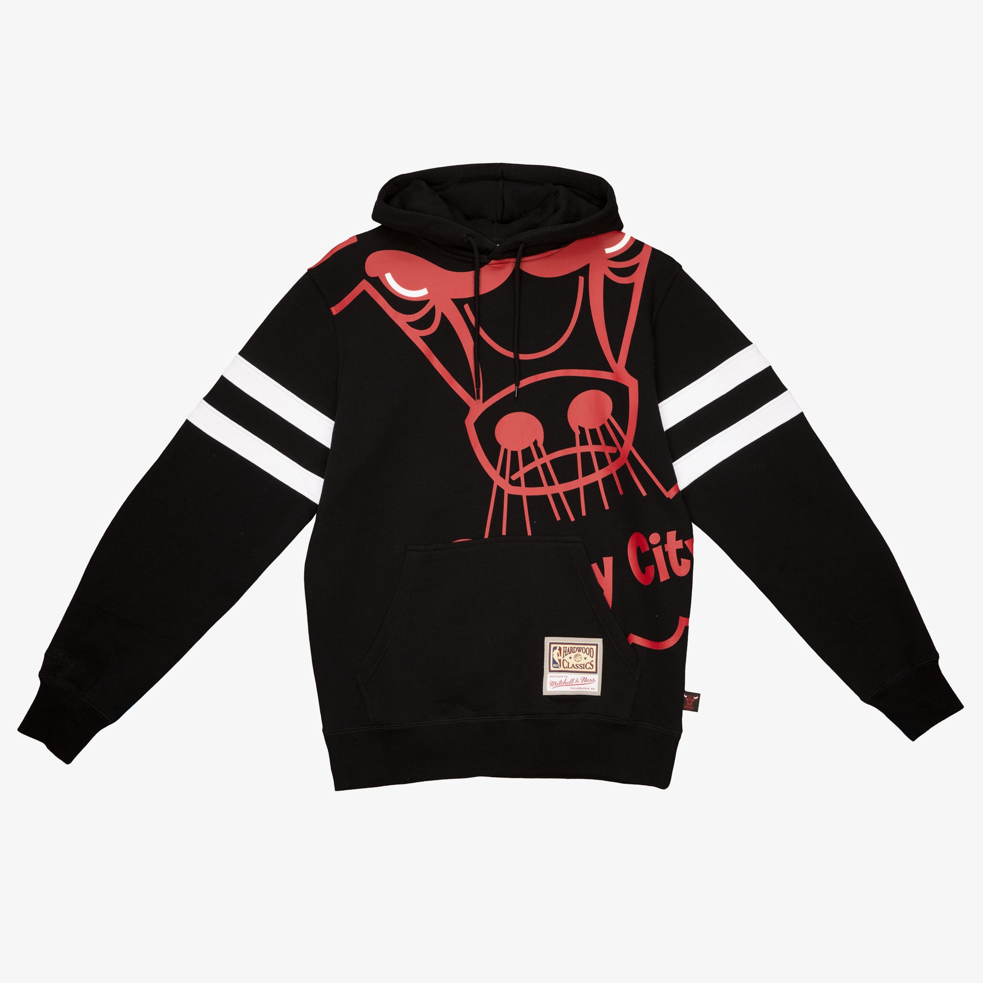 Chicago Bulls Mitchell & Ness Substantial Fleece Hoodie - Black - Mens, , rebel_hi-res