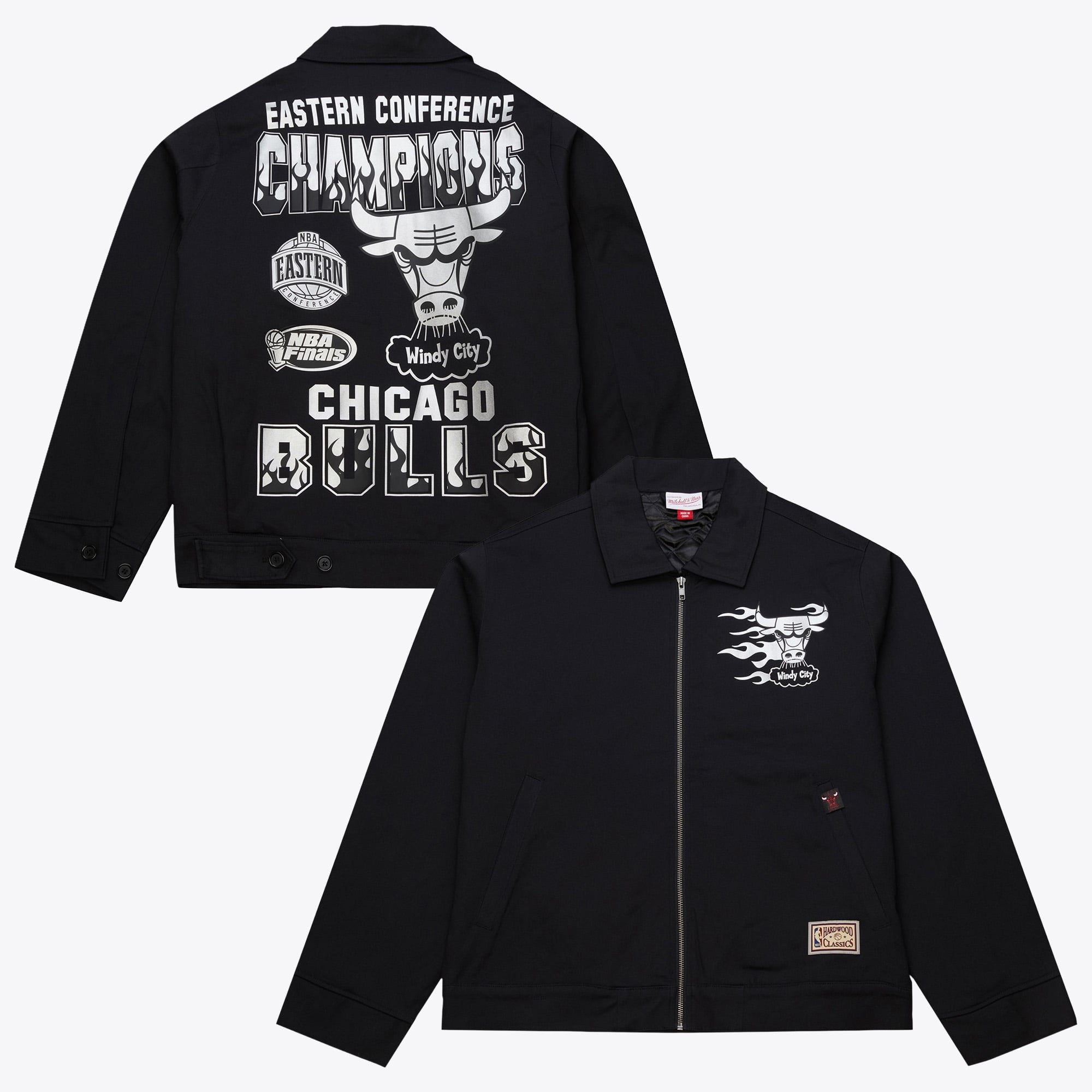 Chicago Bulls Mitchell & Ness Workman Jacket - Black - Mens, , rebel_hi-res