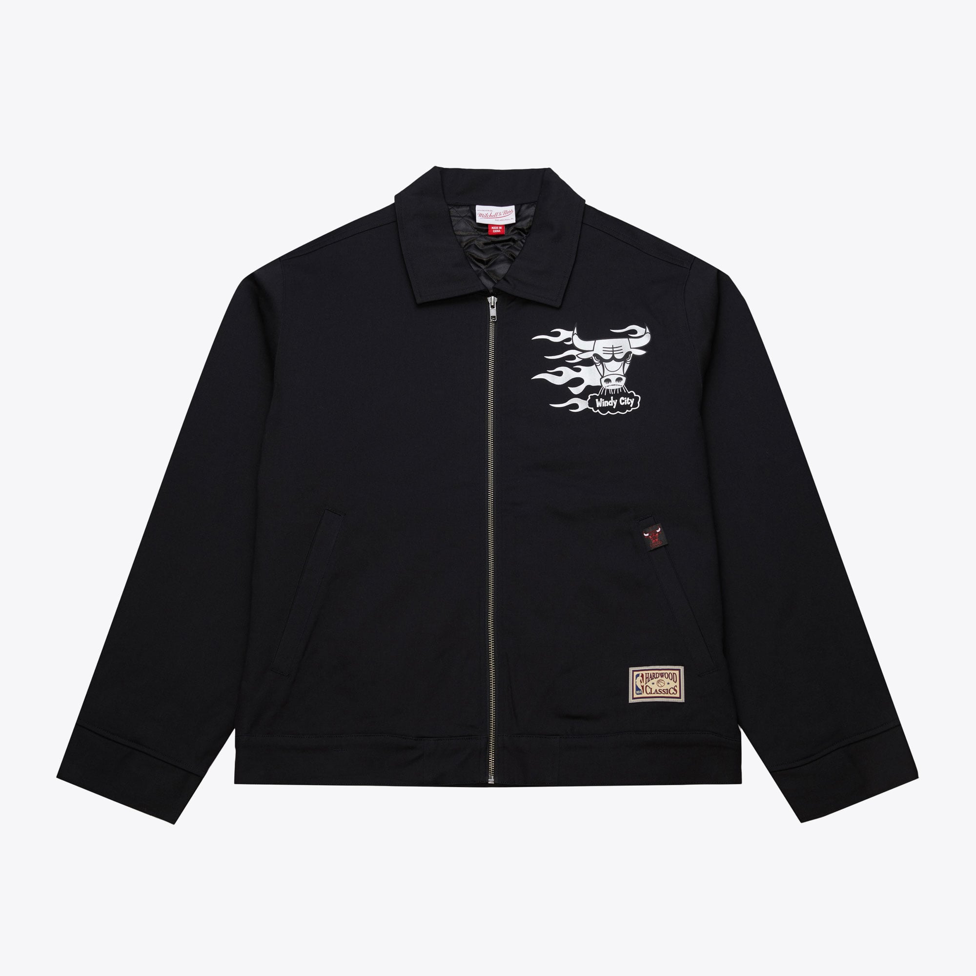 Chicago Bulls Mitchell & Ness Workman Jacket - Black - Mens, , rebel_hi-res