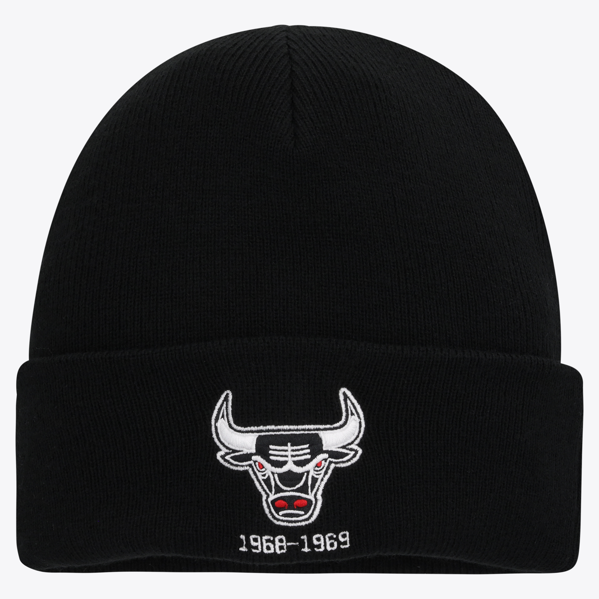 Chicago Bulls Mitchell & Ness Team Logo Cuff Knit - Black - Mens, , rebel_hi-res
