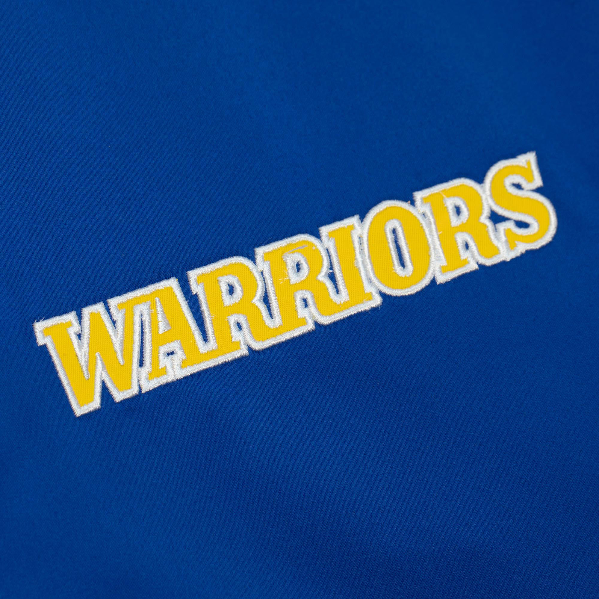 Golden State Warriors Mitchell & Ness Heavyweight Satin Jacket - Royal Blue - Mens, , rebel_hi-res