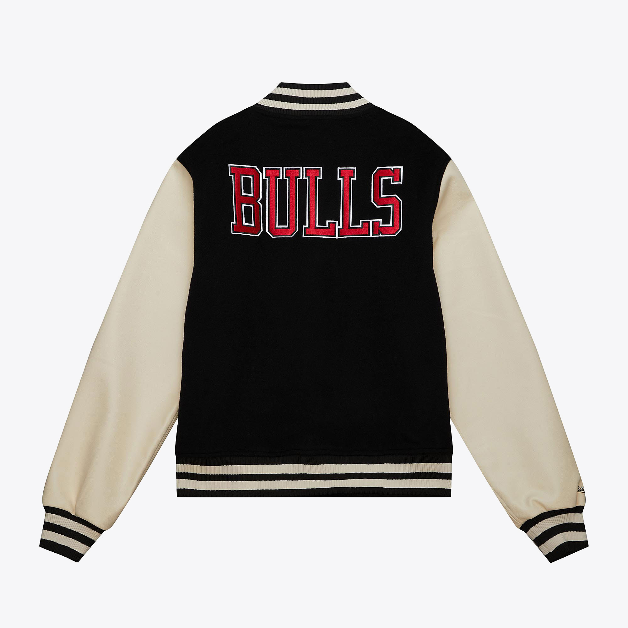 Chicago Bulls Mitchell & Ness Unisex Varsity Jacket - Black - Mens, , rebel_hi-res