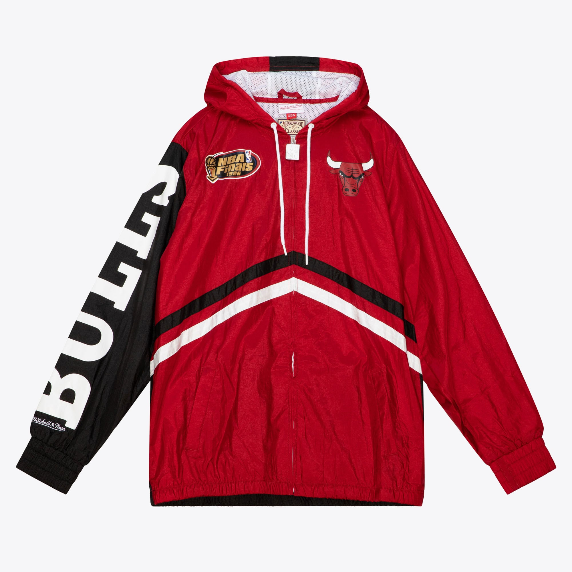 Chicago Bulls Mitchell & Ness Undeniable Full Zip Windbreaker - Scarlet - Mens, , rebel_hi-res