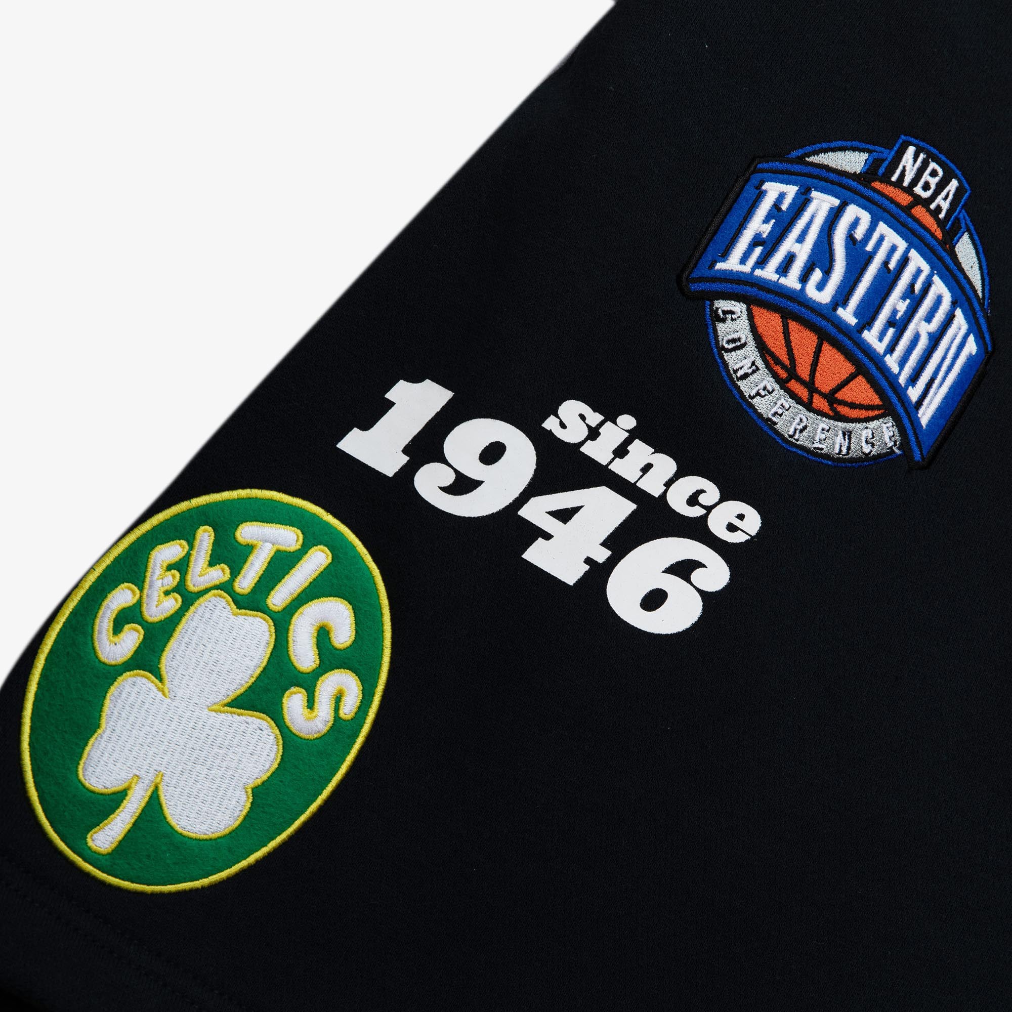 Boston Celtics Mitchell & Ness Team Origins Fleece Shorts - Black - Mens, , rebel_hi-res