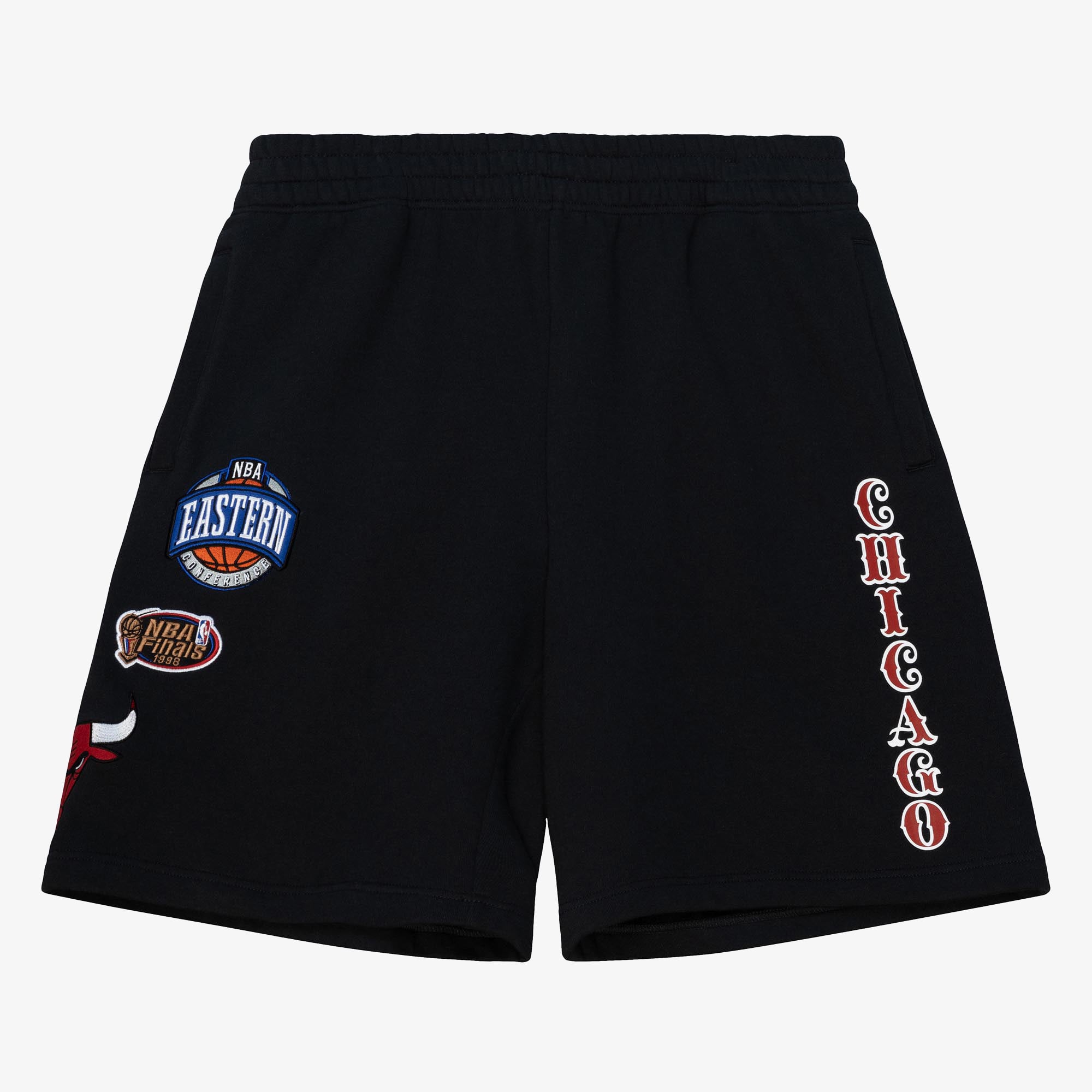 Chicago Bulls Mitchell & Ness Team Origins Fleece Shorts - Black - Mens, , rebel_hi-res